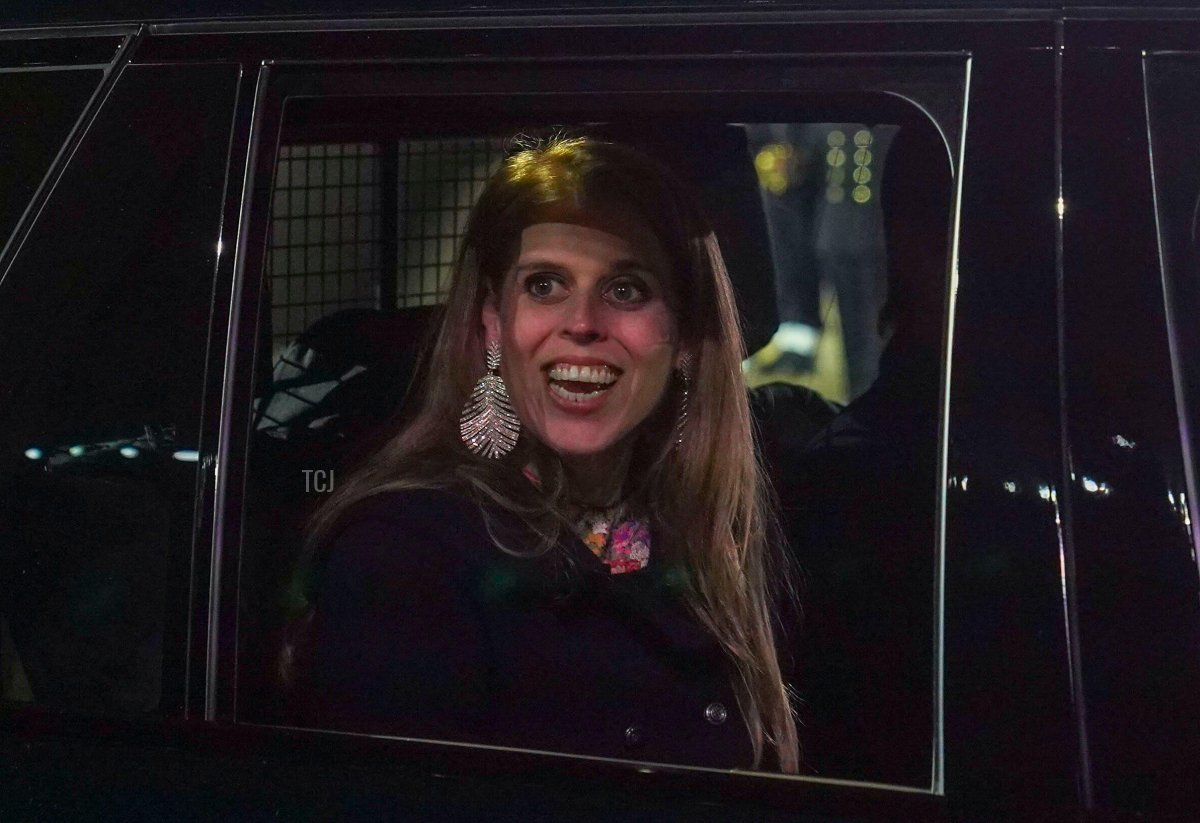 Princess Beatrice and Edoardo Mapelli Mozzi attend the charity preview night of A Gallop Through History Platinum Jubilee celebration at the Royal Windsor Horse Show at Windsor Castle