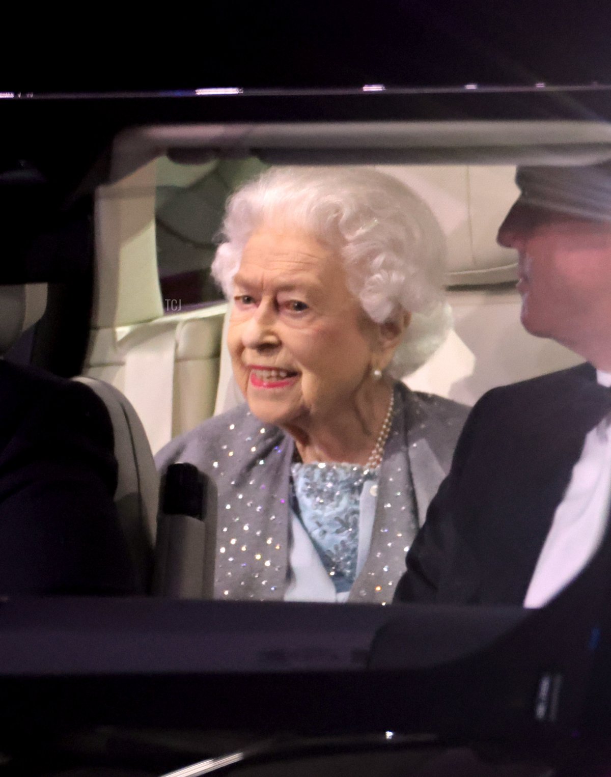 Queen Elizabeth II during the "A Gallop Through History" performance as part of the official celebrations for Queen Elizabeth II's Platinum Jubilee at the Royal Windsor Horse Show at Home Park on May 15, 2022 in Windsor, England