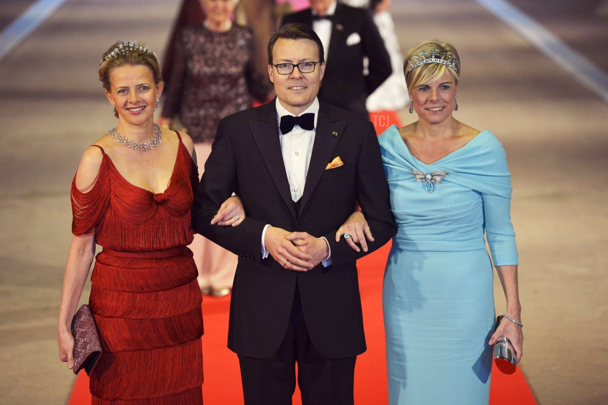 Princess Mabel of Orange-Nassau, Prince Constantijn of the Netherlands and Princess Laurentien of the Netherlands arrive to attend a dinner hosted by Queen Beatrix of The Netherlands ahead of her abdication at Rijksmuseum on April 29, 2013 in Amsterdam, Netherlands
