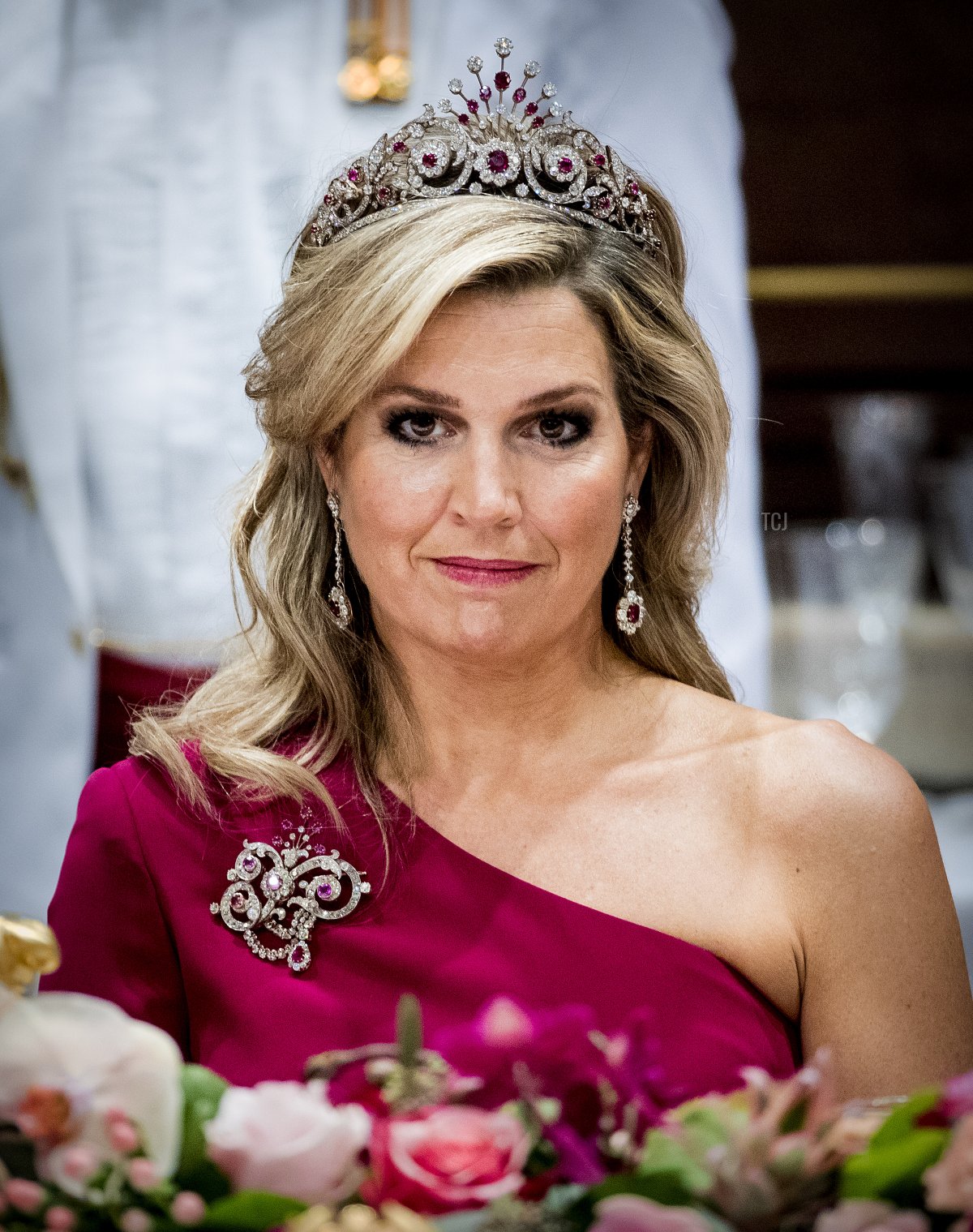 Queen Maxima of the Netherlands attends an official state banquet honoring the President of Singapore at the Royal Palace on November 21, 2018 in Amsterdam, Netherlands (Patrick van Katwijk/Getty Images)