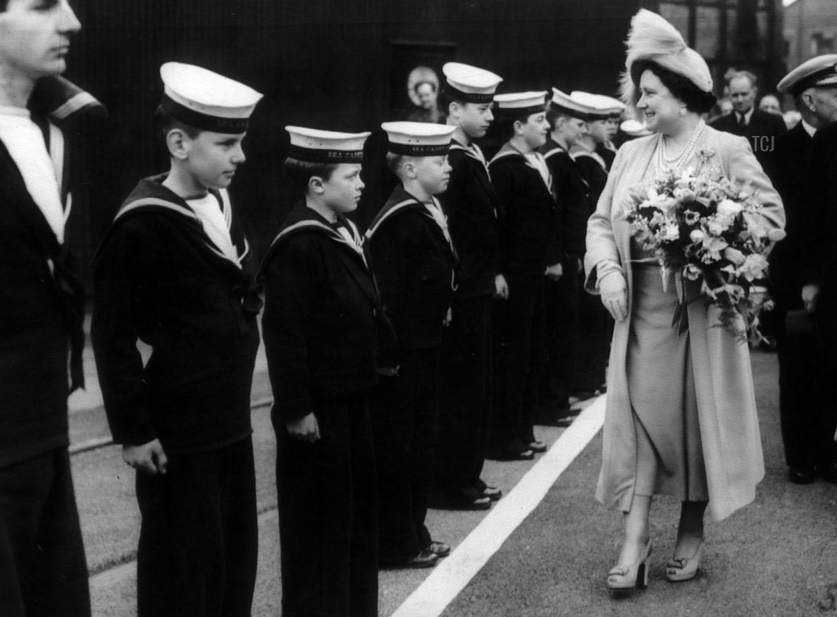 Queen Mother at the Launch of the Ark Royal May 1950