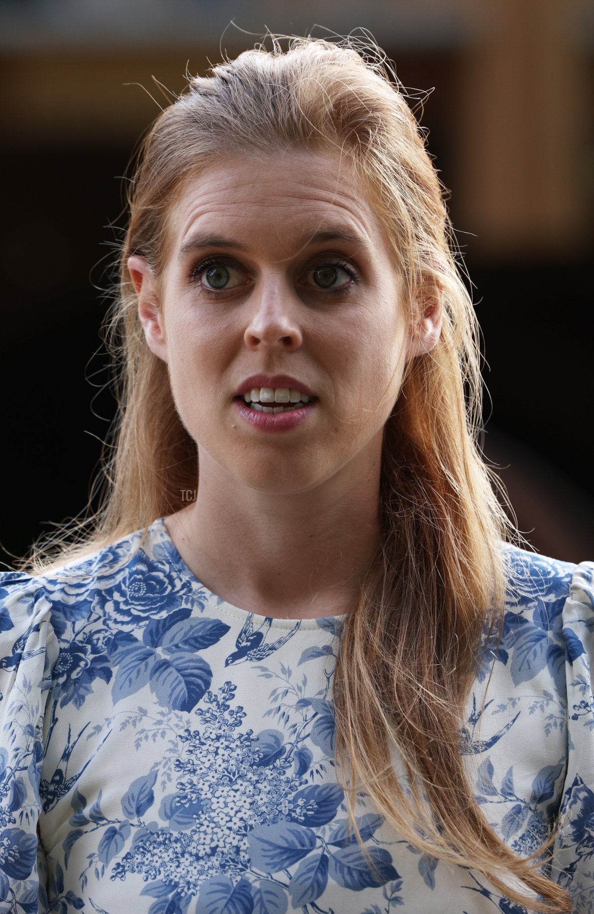 Princess Beatrice is given a tour during a visit to The Chelsea Flower Show 2022 at the Royal Hospital Chelsea on May 23, 2022 in London, England