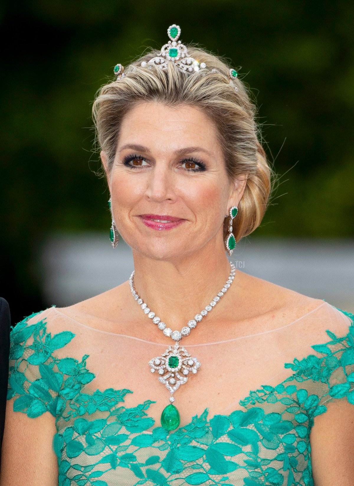 Queen Maxima of the Netherlands arrives at Aras an Uachtarain, the presidential palace in Dublin, on June 12, 2019