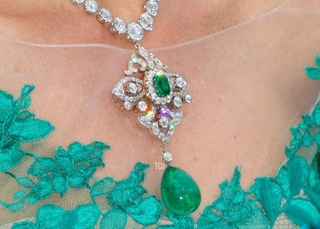 Queen Maxima of the Netherlands arrives at Aras an Uachtarain, the presidential palace in Dublin, on June 12, 2019