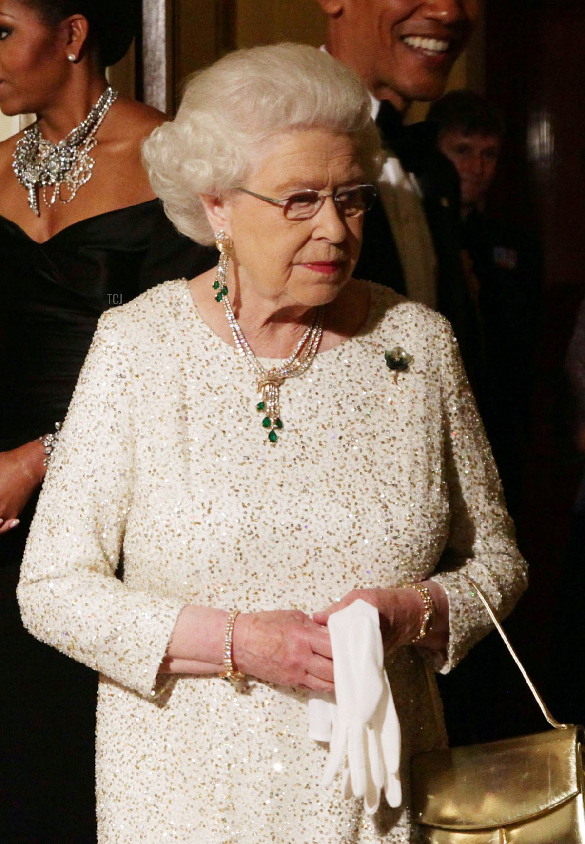 U.S. President Barack Obama and First Lady Michelle Obama bid farewell to Queen Elizabeth II and The Duke of Edinburgh (not in picture) at Winfield House - the residence of the Ambassador of the United States of America, in Regent's Park, on May 25, 2011 in London, England