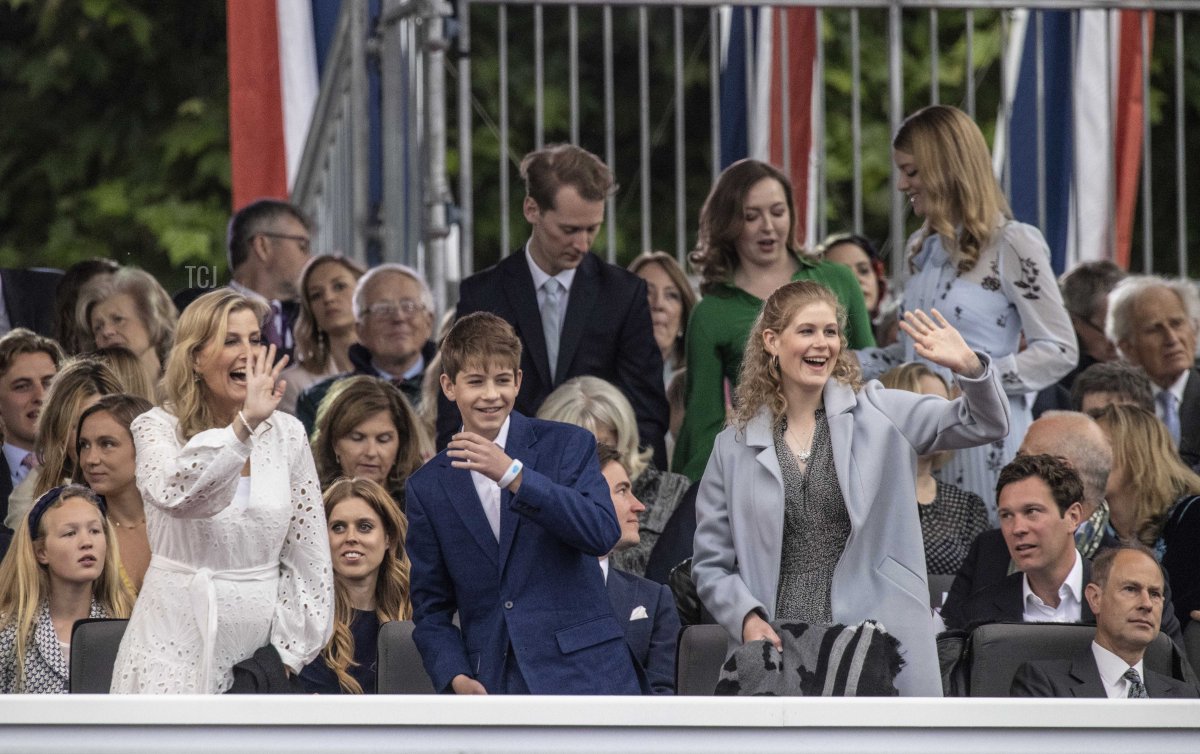 Sophie, Countess of Wessex, Britain's James, Viscount Severn, Lady Louise Windsor and Prince Edward, Earl of Wessex attend the BBC Platinum Party at the Palace, as part of the Queen's Platinum Jubilee celebrations, on June 4, 2022 in London, England