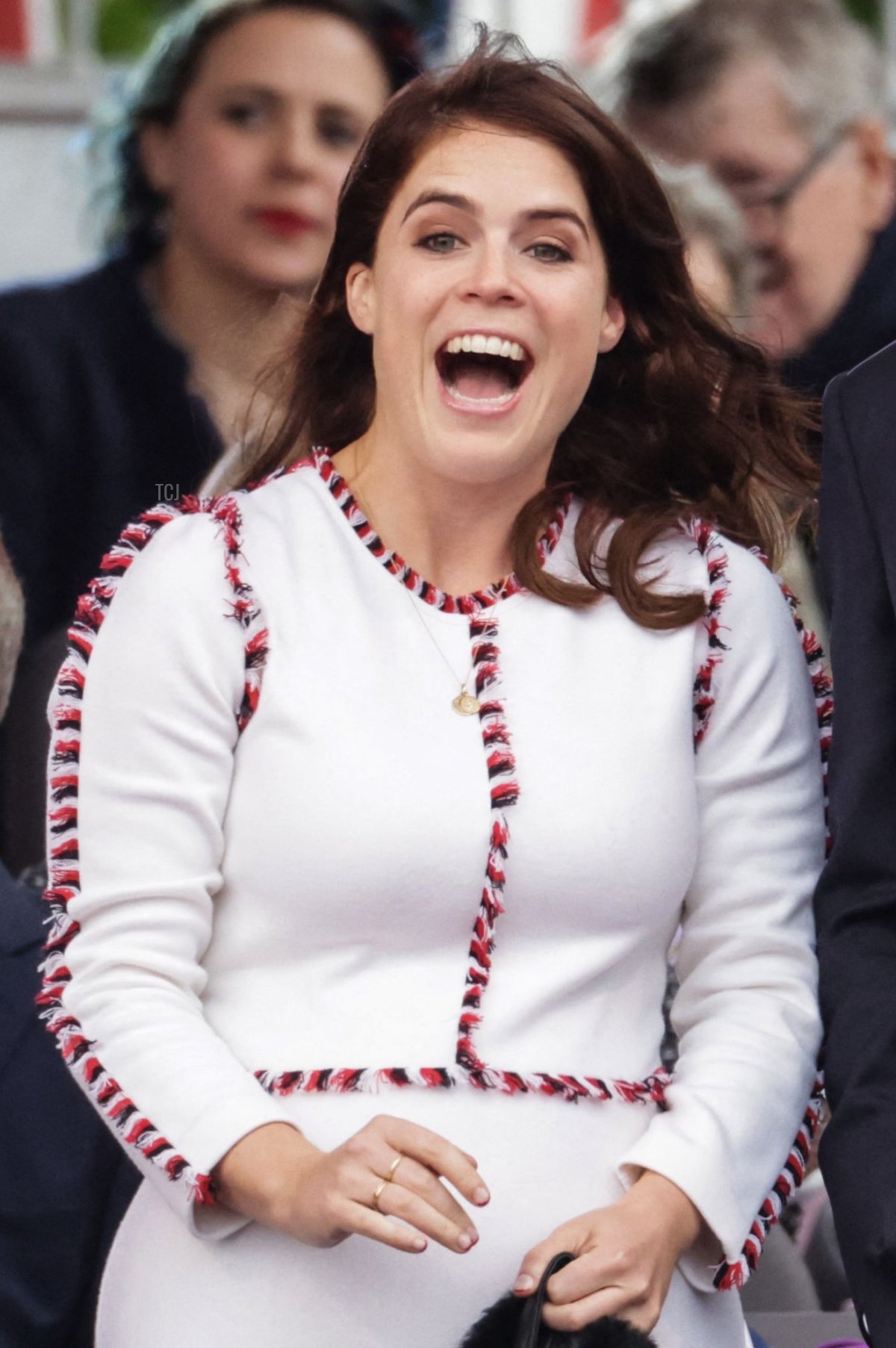 Princess Eugenie and Jack Brooksbank during the Platinum Party at the Palace in front of Buckingham Palace on June 04, 2022 in London, England