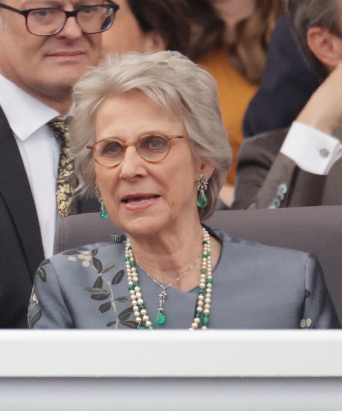 Prince Richard, Duke of Gloucester, Lord Nicholas Windsor, Birgitte, Duchess of Gloucester and Prince Michael of Kent during the Platinum Party at the Palace in front of Buckingham Palace on June 04, 2022 in London, England