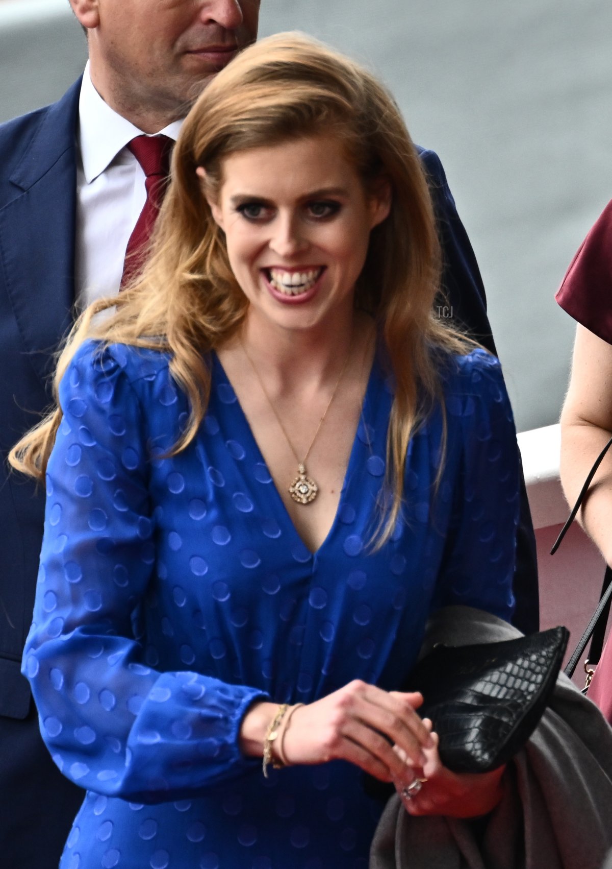 Princess Beatrice of York, Princess Eugenie of York and Edoardo Mapelli Mozzi arrive to attend the Platinum Pageant on June 05, 2022 in London, England