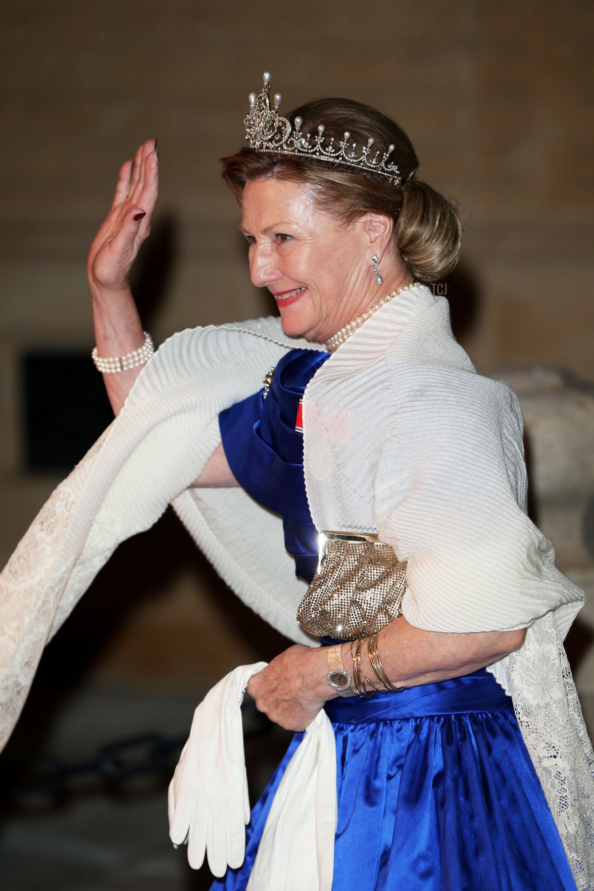 Queen Sonja of Norway attends the Gala dinner for the wedding of Prince Guillaume Of Luxembourg and Stephanie de Lannoy at the Grand-ducal Palace on October 19, 2012 in Luxembourg,