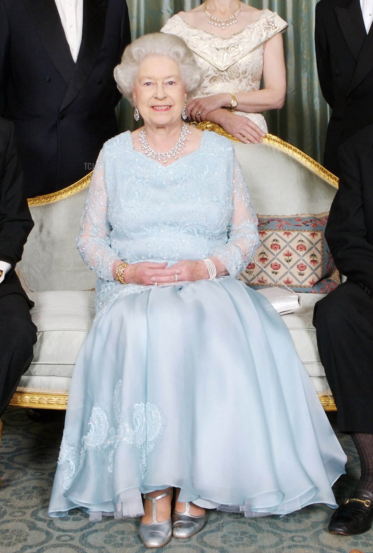 Britain's Queen Elizabeth II (Front Row 3rd L) and Prince Philip (Front Row 3rd R) are joined at Clarence House in London by family members on the occasion of a dinner hosted by HRH The Prince of Wales and HRH The Duchess of Cornwall to mark the forthcoming Diamond Wedding Anniversary of The Queen and The Duke, 18 November 2007