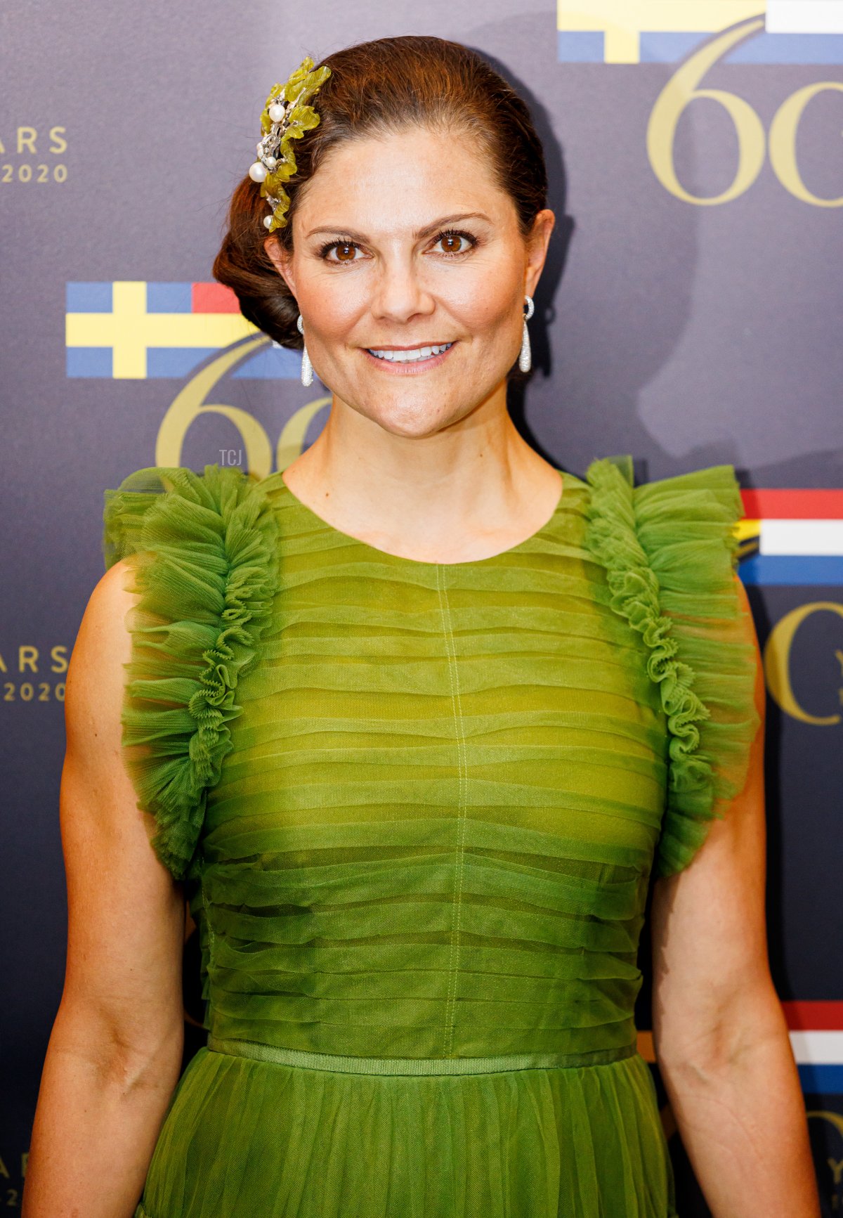 Crown Princess Victoria of Sweden attends the Swedish Chamber of Commerce gala dinner at the Okura Hotel on June 7, 2022 in Amsterdam, Netherlands
