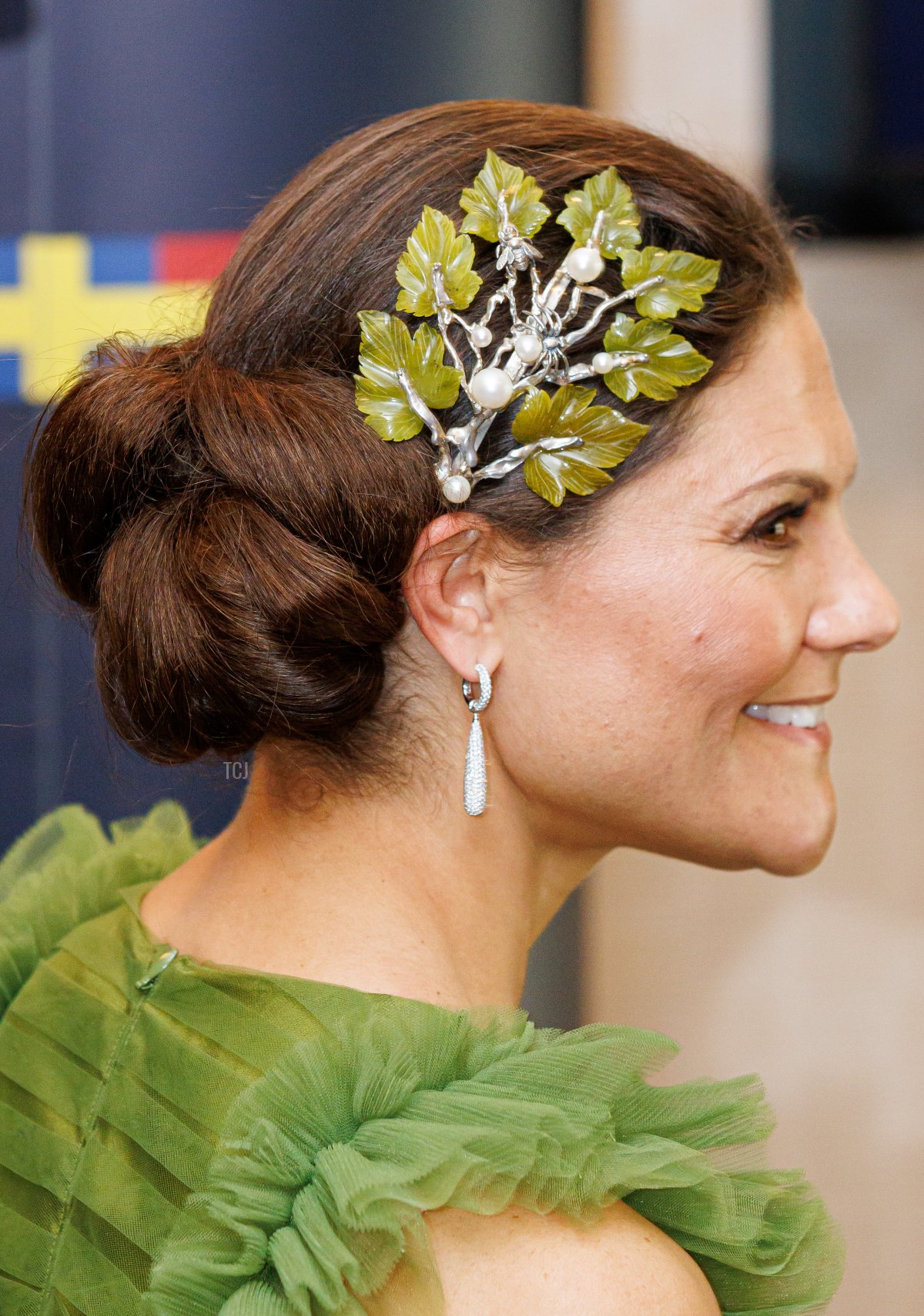 Crown Princess Victoria of Sweden attends the Swedish Chamber of Commerce gala dinner at the Okura Hotel on June 7, 2022 in Amsterdam, Netherlands