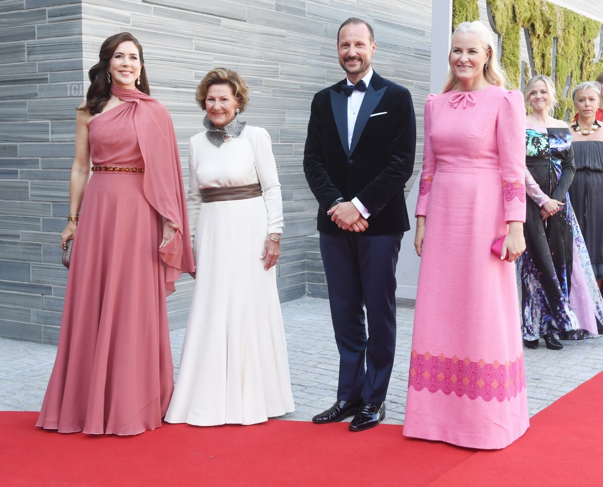 Crown Princess Mary, Queen Sonja, Crown Prince Haakon and Crown Princess Mette-Marit attend an official dinner in conjunction with the opening of the new National Museum on June 10, 2022 in Oslo, Norway
