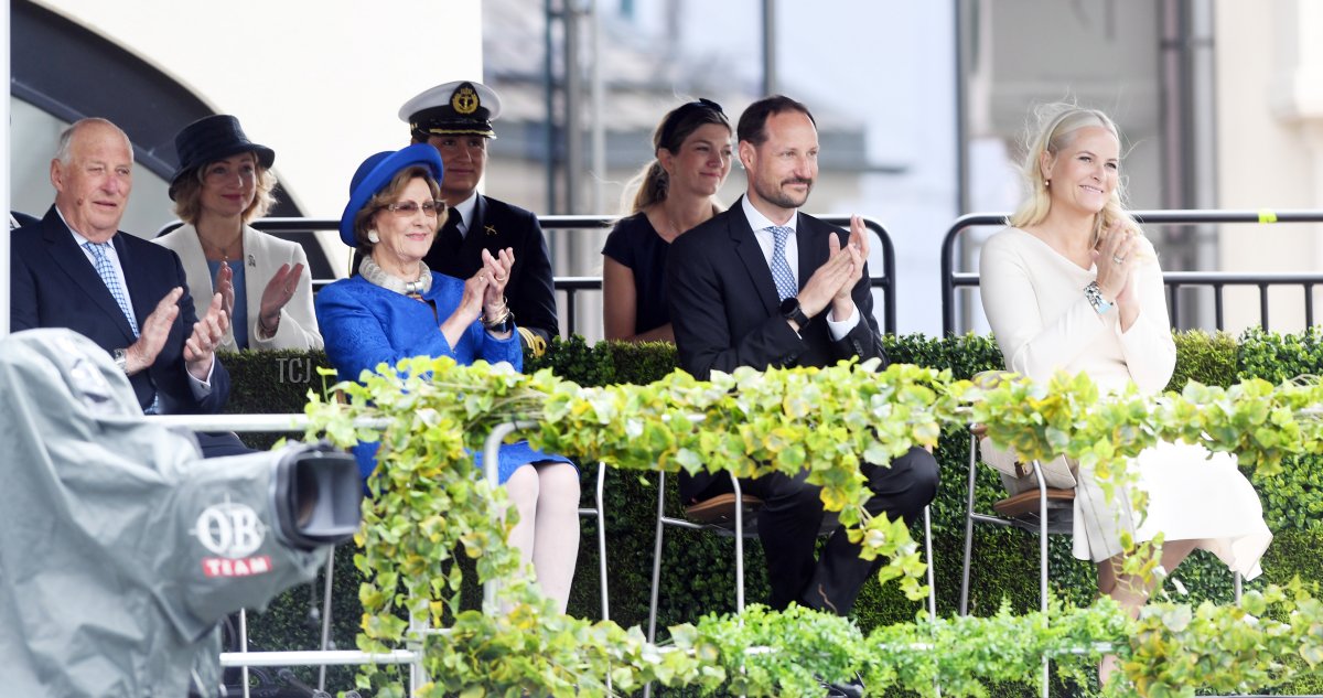 King Harald, Queen Sonja, Crown Prince Haakon and Crown Princess Mette-Marit attend the opening of the National Museum on June 11, 2022 in Oslo, Norway