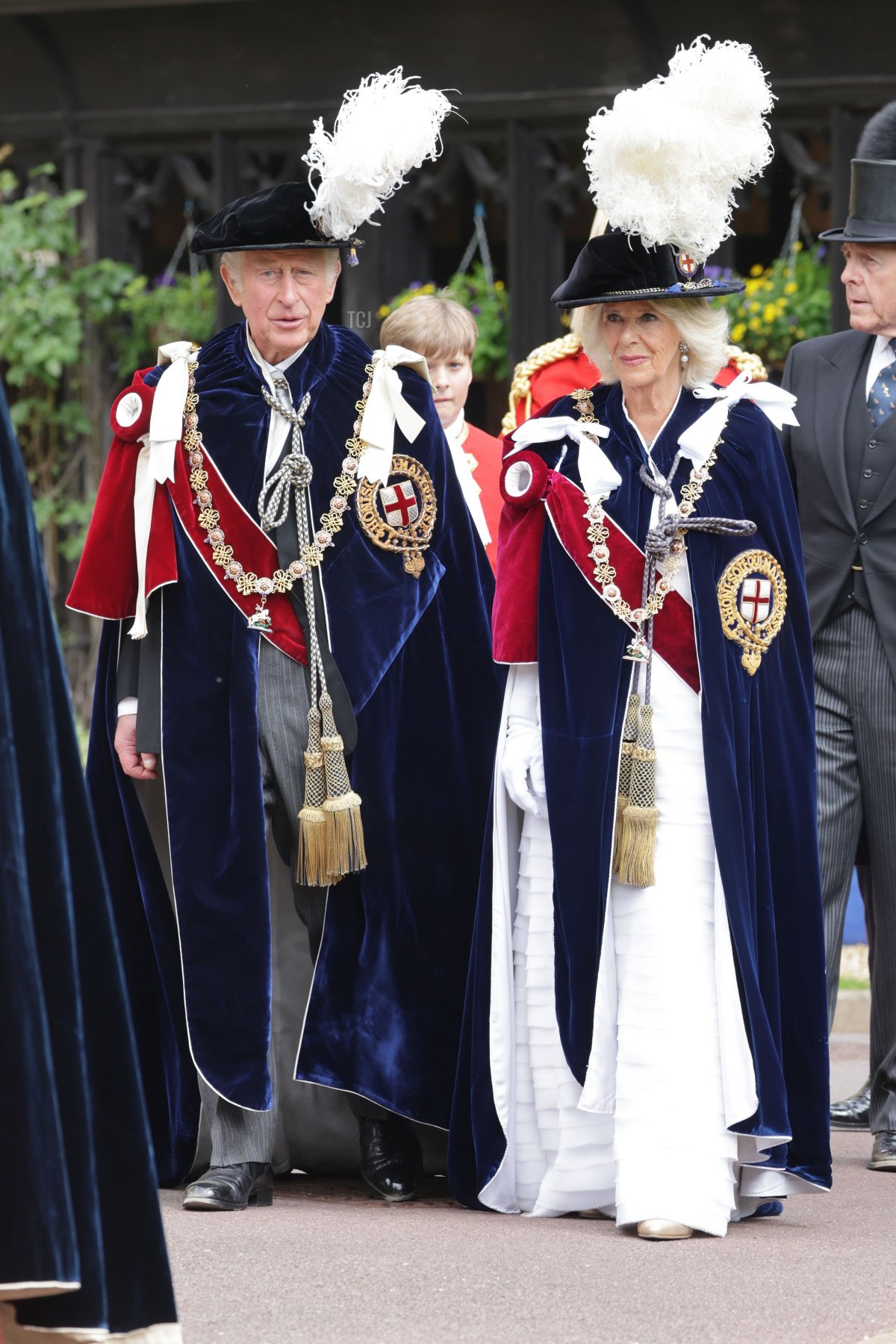 Prince Charles, Prince of Wales and Camilla, Duchess of Cornwall attend the Order Of The Garter Service at St George's Chapel on June 13, 2022 in Windsor, England