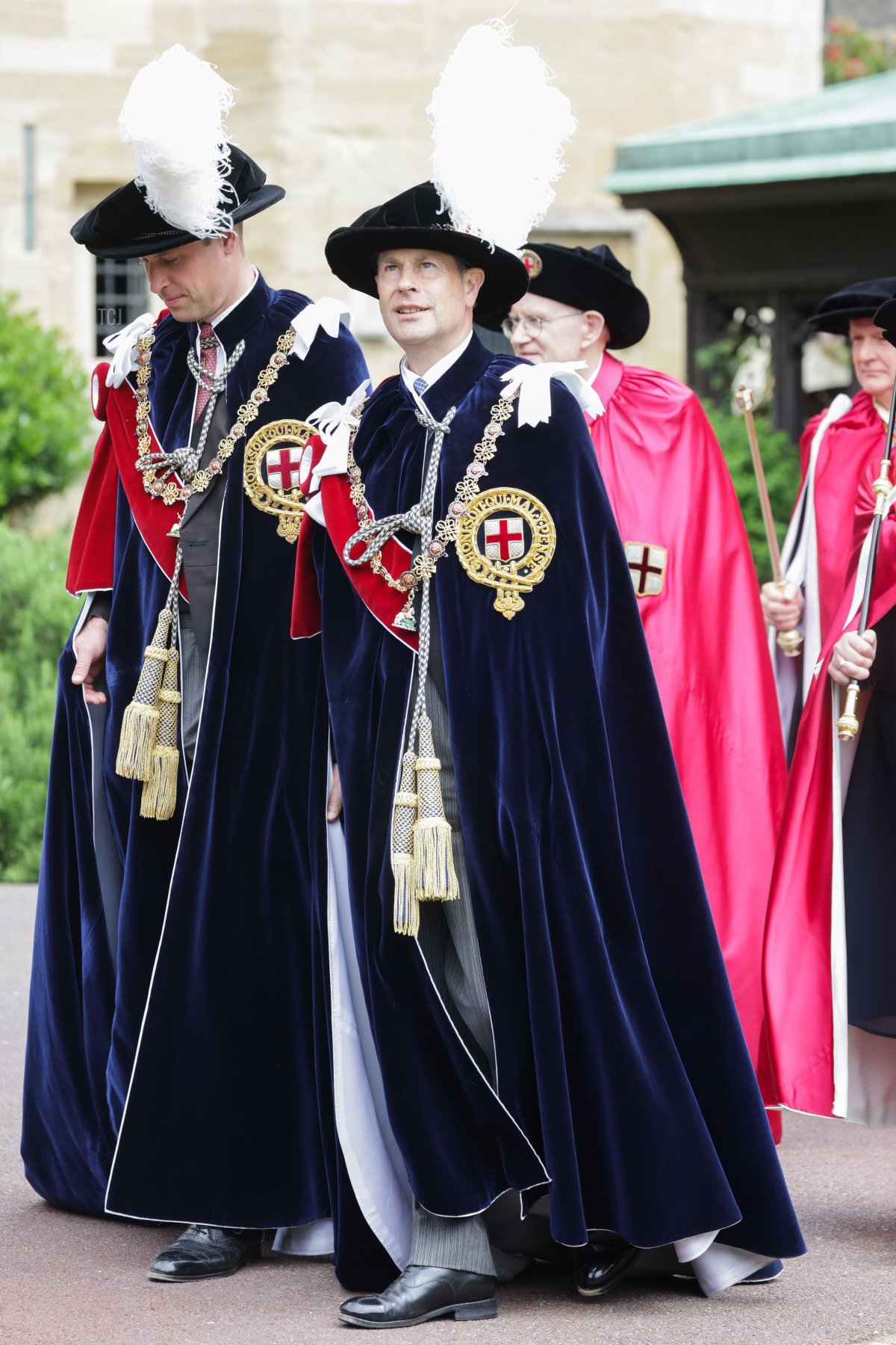 Prince William, Duke of Cambridge and Prince Edward, Earl of Wessex attend the Order Of The Garter Service at St George's Chapel on June 13, 2022 in Windsor, England