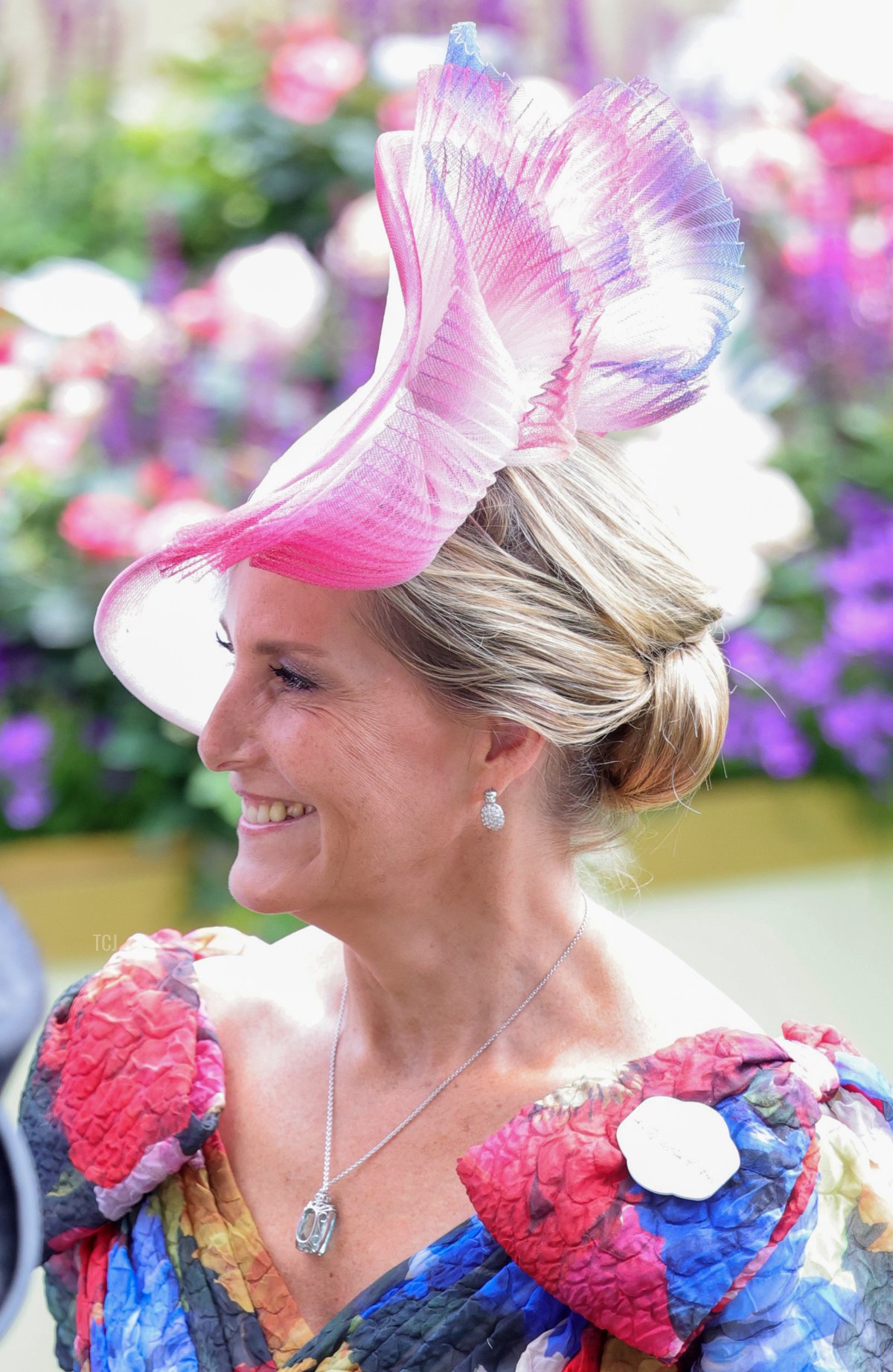 Sophie, Countess of Wessex arrives in the parade ring during Royal Ascot 2022 at Ascot Racecourse on June 16, 2022 in Ascot, England