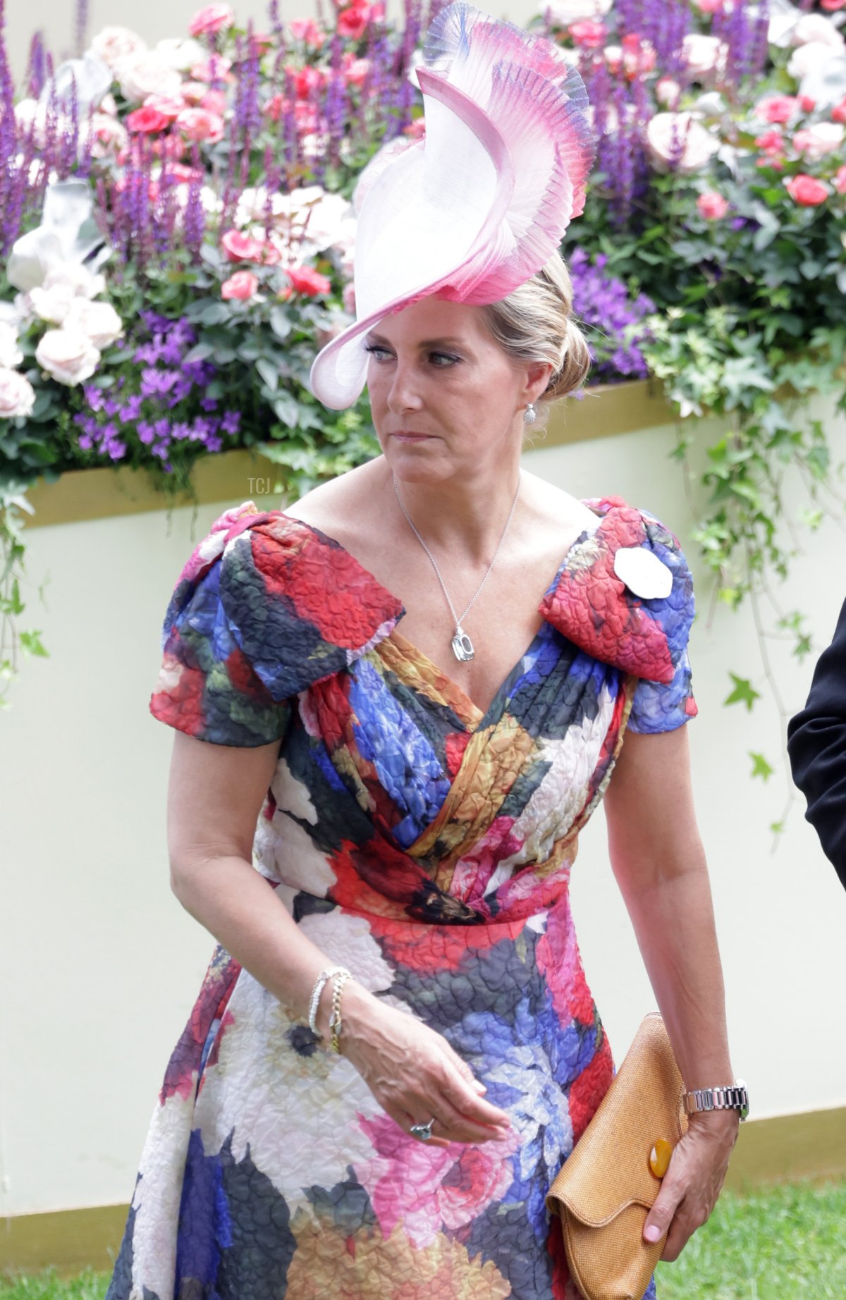 Sophie, Countess of Wessex arrives in the parade ring during Royal Ascot 2022 at Ascot Racecourse on June 16, 2022 in Ascot, England