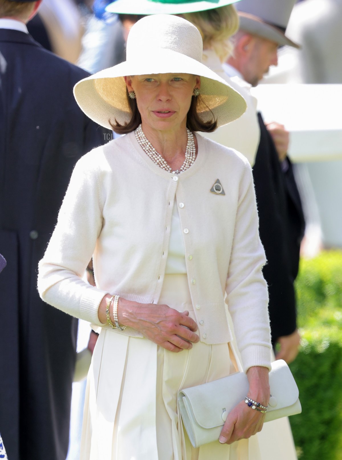 Lady Sarah Chatto arrives in the parade ring during Royal Ascot 2022 at Ascot Racecourse on June 16, 2022 in Ascot, England