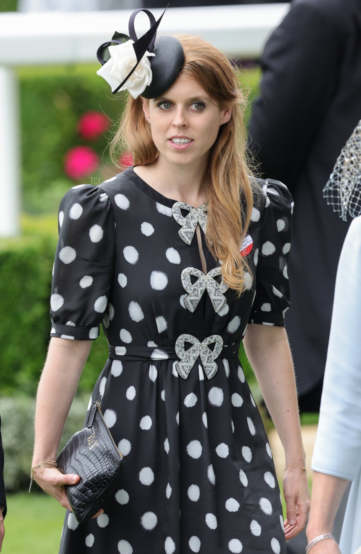 Princess Beatrice of York smiles as she arrives into the parade ring during Royal Ascot 2022 at Ascot Racecourse on June 18, 2022 in Ascot, England