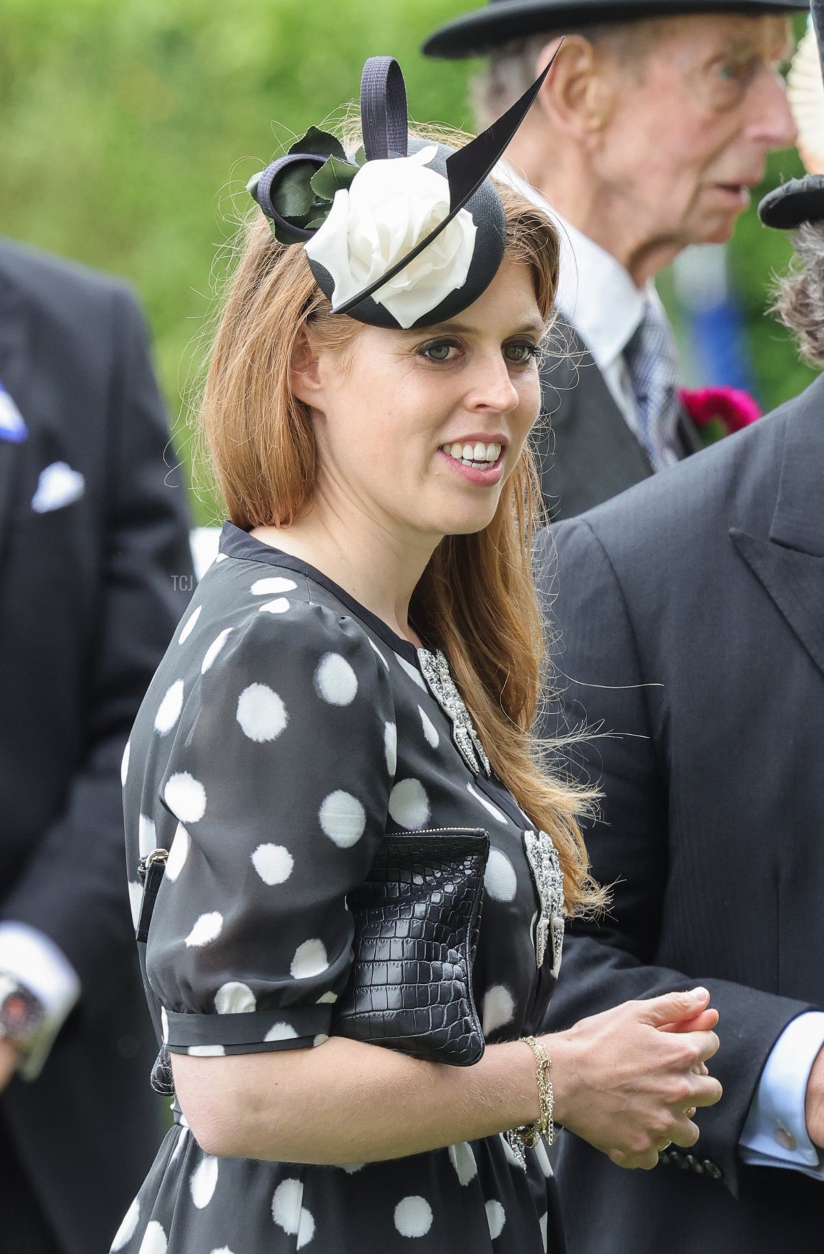 Princess Beatrice of York smiles as she arrives into the parade ring during Royal Ascot 2022 at Ascot Racecourse on June 18, 2022 in Ascot, England