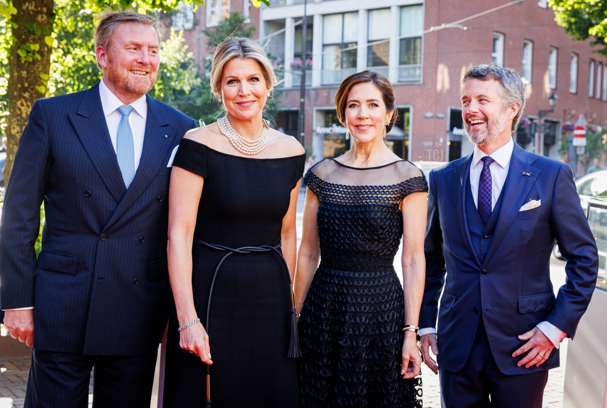 King Willem-Alexander of The Netherlands, Queen Maxima of The Netherlands, Crown Princess Mary of Denmark and Crown Prince Frederik of The Netherlands attend a Dutch-Danish Trade dinner in the Grote Kerk on June 20, 2022 in The Hague, Netherlands