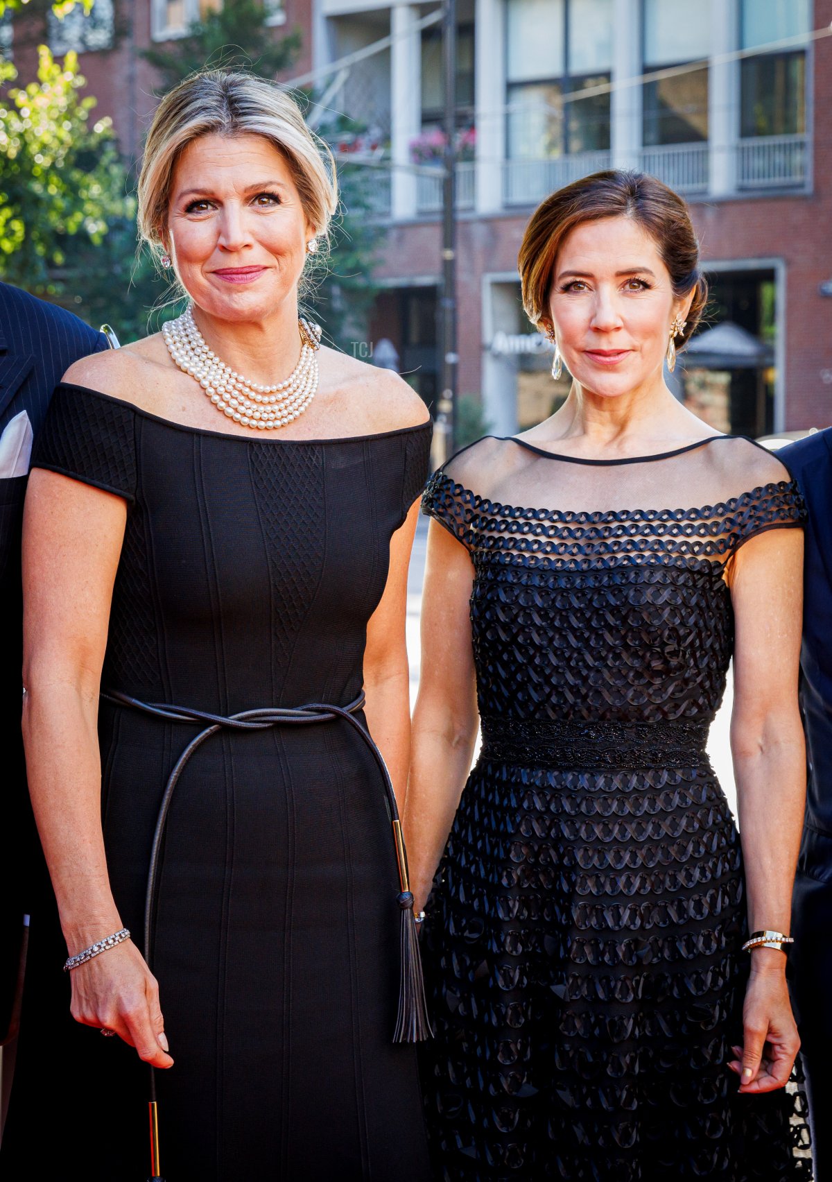 Queen Maxima of The Netherlands and Crown Princess Mary of Denmark attend a Dutch-Danish Trade dinner in the Grote Kerk on June 20, 2022 in The Hague, Netherlands