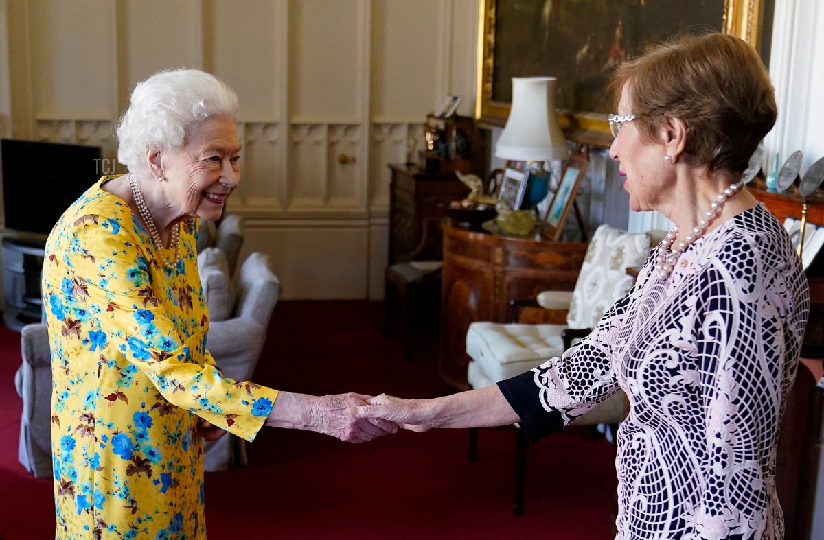 Queen Elizabeth II receives the Governor of New South Wales Margaret Beazley during an audience at Windsor Castle on June 22, 2022 in Windsor, England
