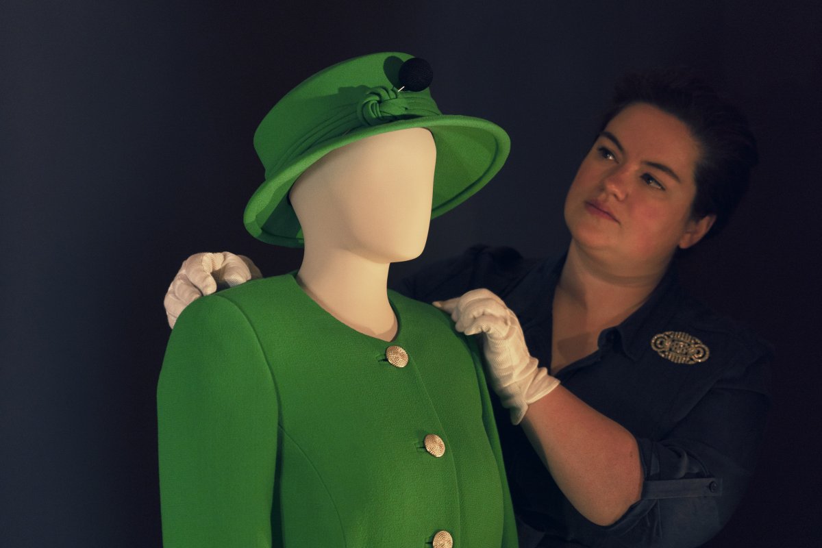The Queen's Platinum Jubilee outfits go on display for the first time at the Palace of Holyroodhouse, Edinburgh