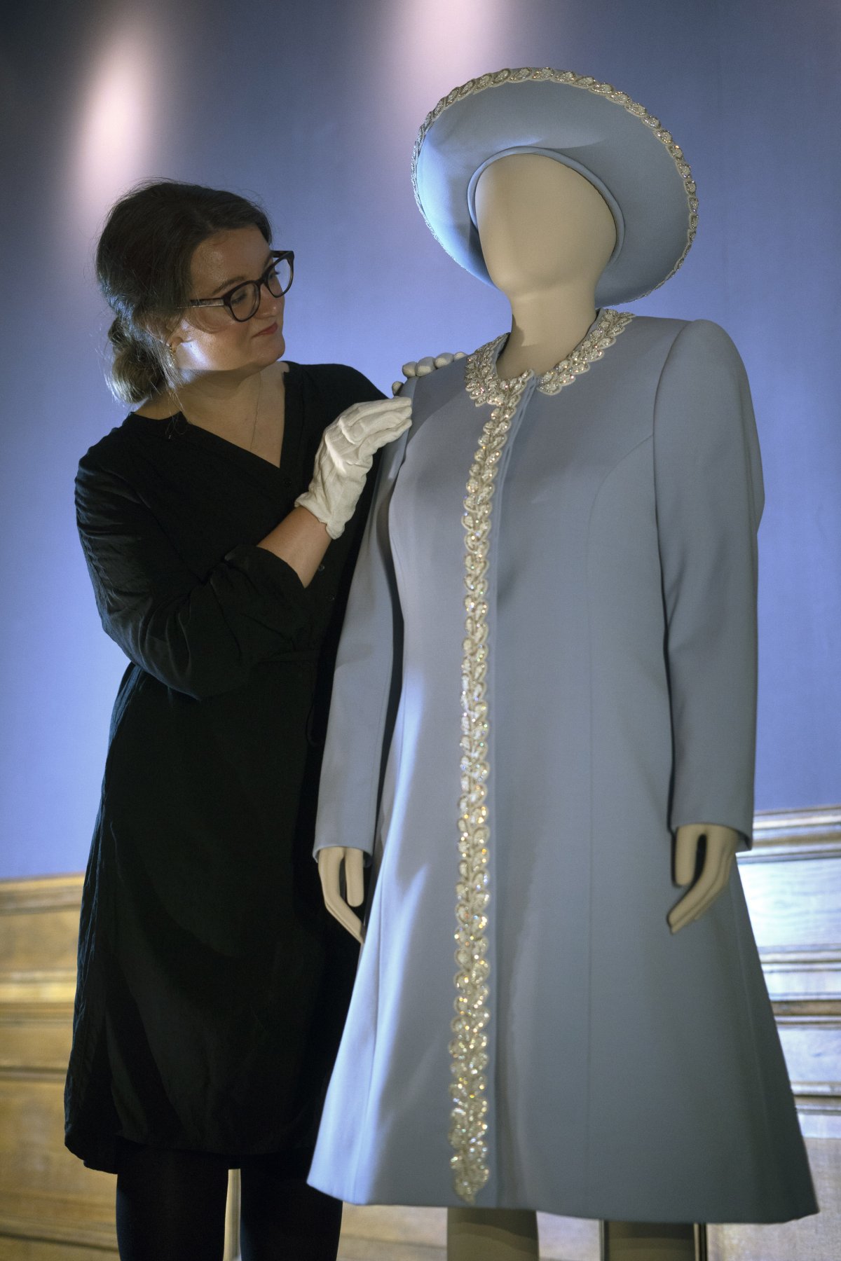 The Queen's Platinum Jubilee outfits go on display for the first time at the Palace of Holyroodhouse, Edinburgh