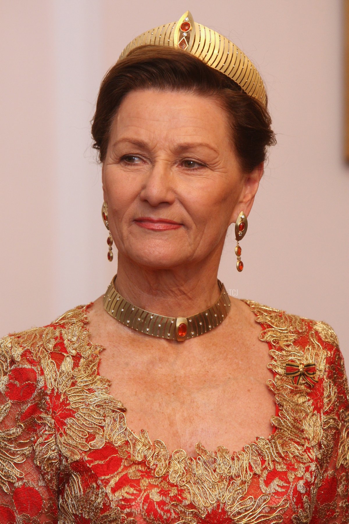 Norwegian Queen Sonja attends a state banquet in honour of her and Norwegian King Harald V at Bellevue Palace October 15, 2007 in Berlin, Germany