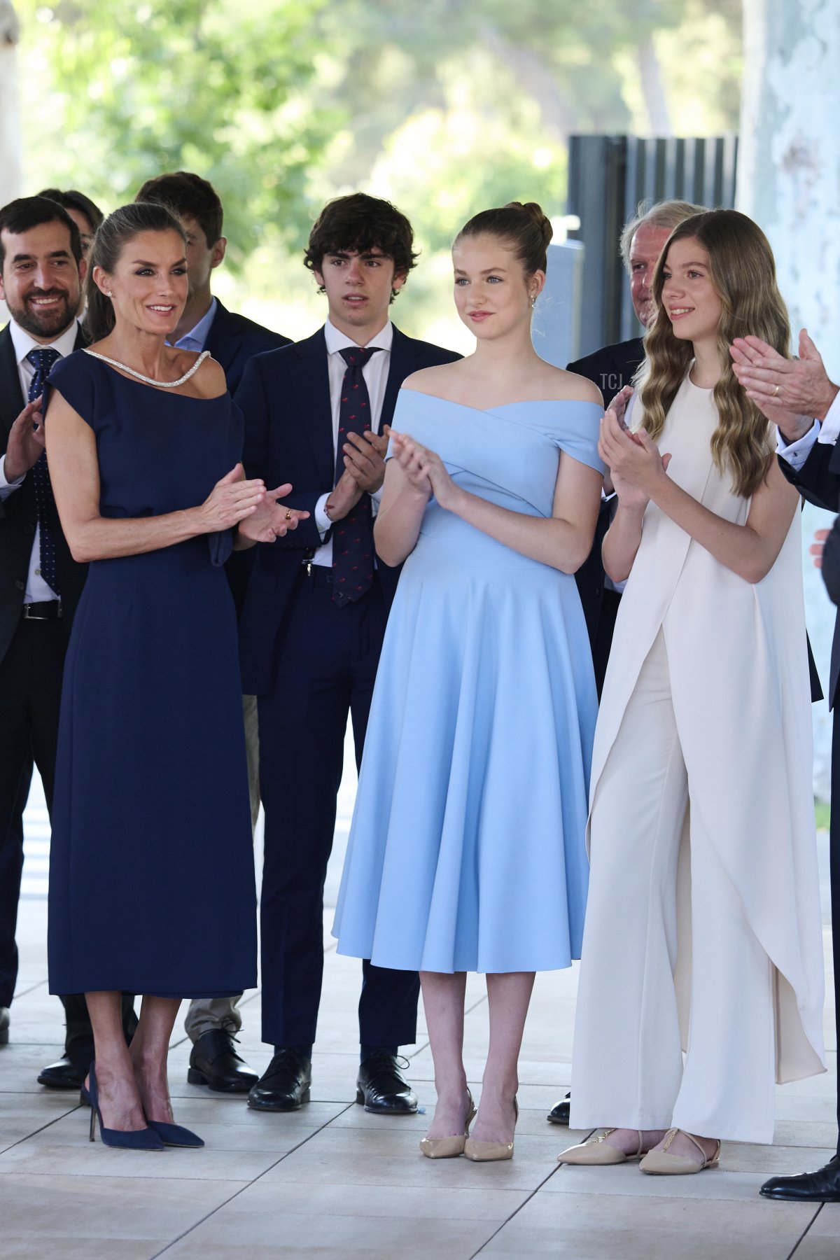 Queen Letizia of Spain, Crown Princess Leonor of Spain and Princess Sofia of Spain attend the 'Princesa de Girona' Foundation 2022 awards at the Agbar Foundation on July 04, 2022 in Barcelona, Spain