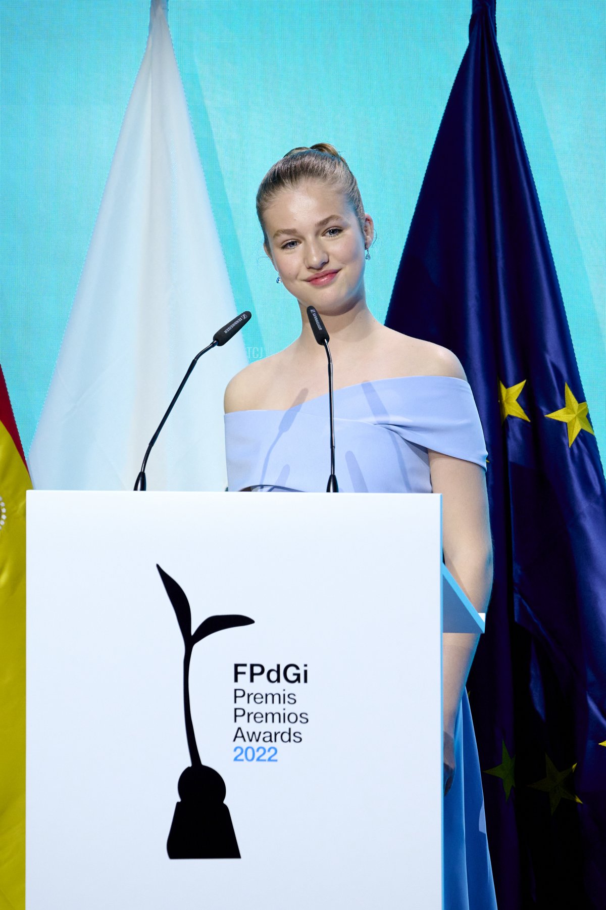 Crown Princess Leonor of Spain attends the 'Princesa de Girona' Foundation 2022 awards at the Agbar Foundation on July 04, 2022 in Barcelona, Spain