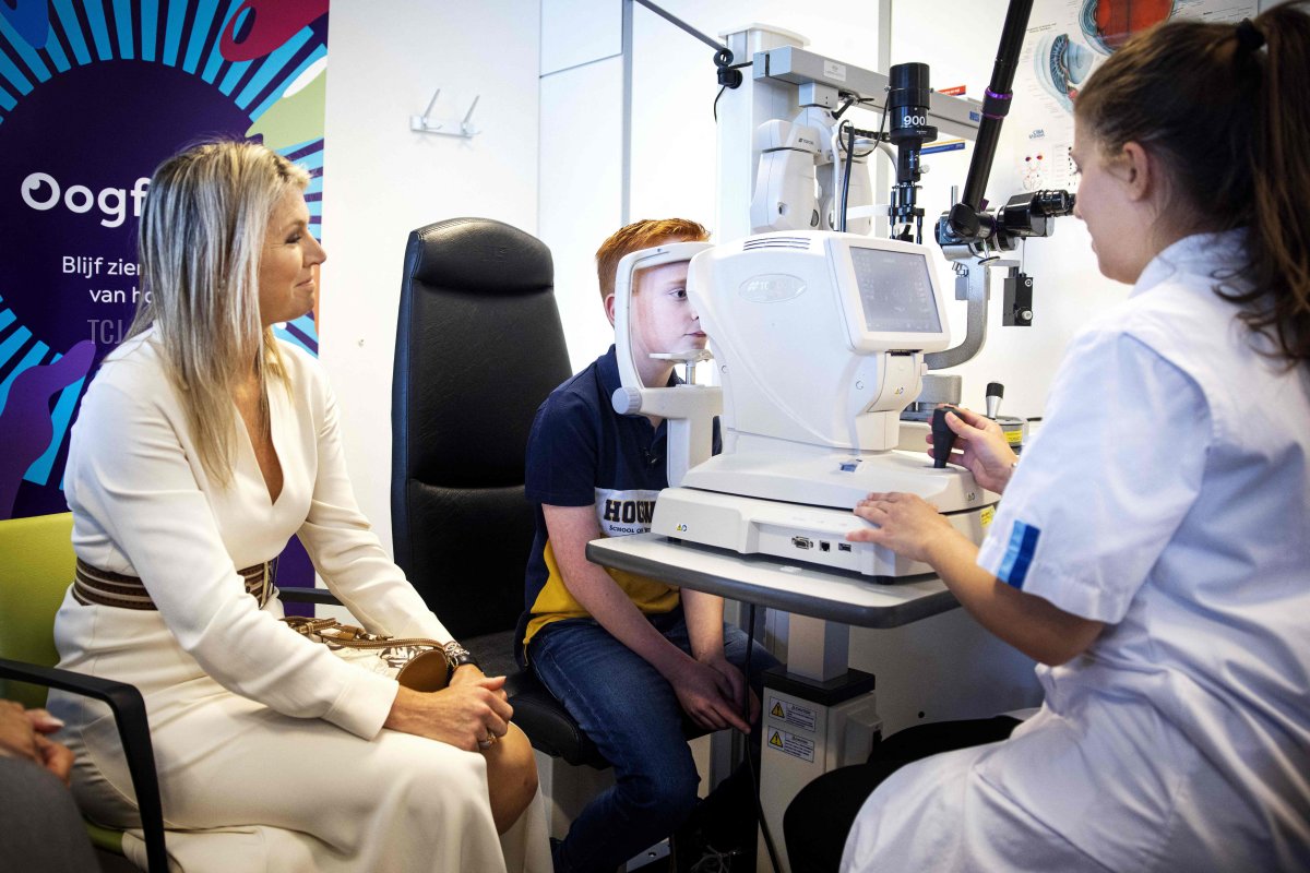 Dutch Queen Maxima attends the launch of a campaign about the emerging myopia epidemic at Erasmus MC in Rotterdam on July 6, 2022