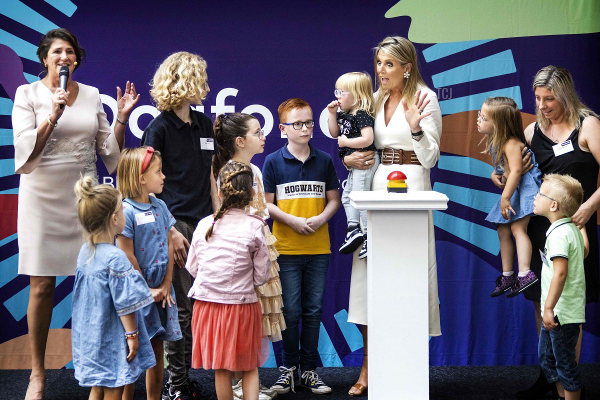 Dutch Queen Maxima attends the launch of a campaign about the emerging myopia epidemic at Erasmus MC in Rotterdam on July 6, 2022