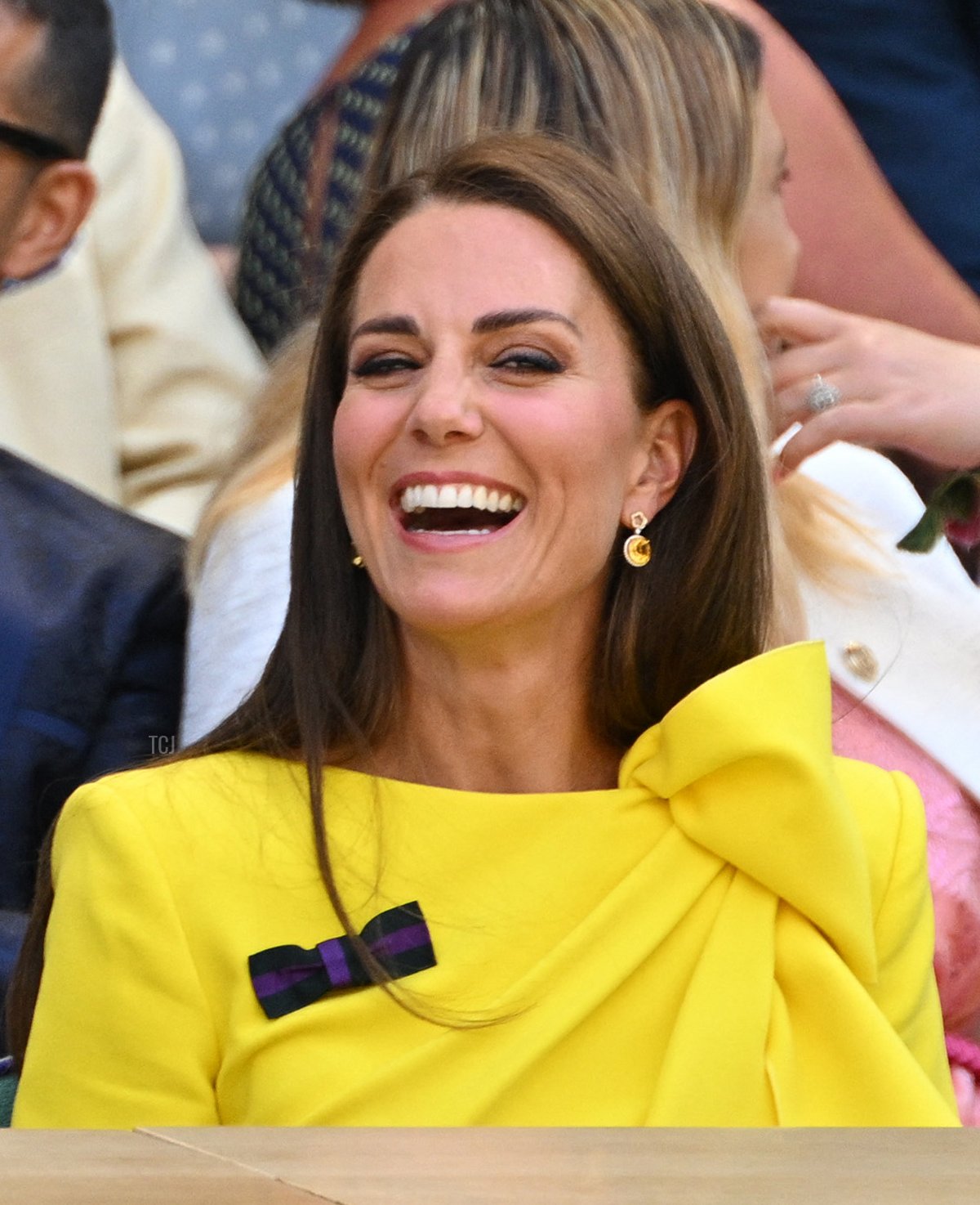 Britain's Catherine, Duchess of Cambridge, attends the women's singles final tennis match between Kazakhstan's Elena Rybakina and Tunisia's Ons Jabeur on the thirteenth day of the 2022 Wimbledon Championships at The All England Tennis Club in Wimbledon, southwest London, on July 9, 2022