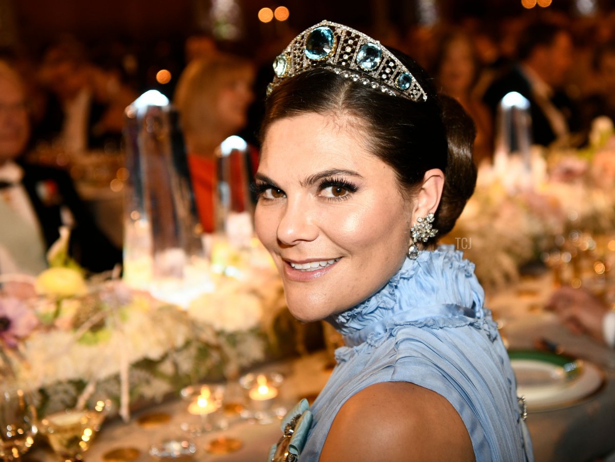 Sweden's Crown Princess Victoria attends the 2017 Nobel Banquet for the laureates in medicine, chemistry, physics, literature and economics in Stockholm, on December 10, 2017