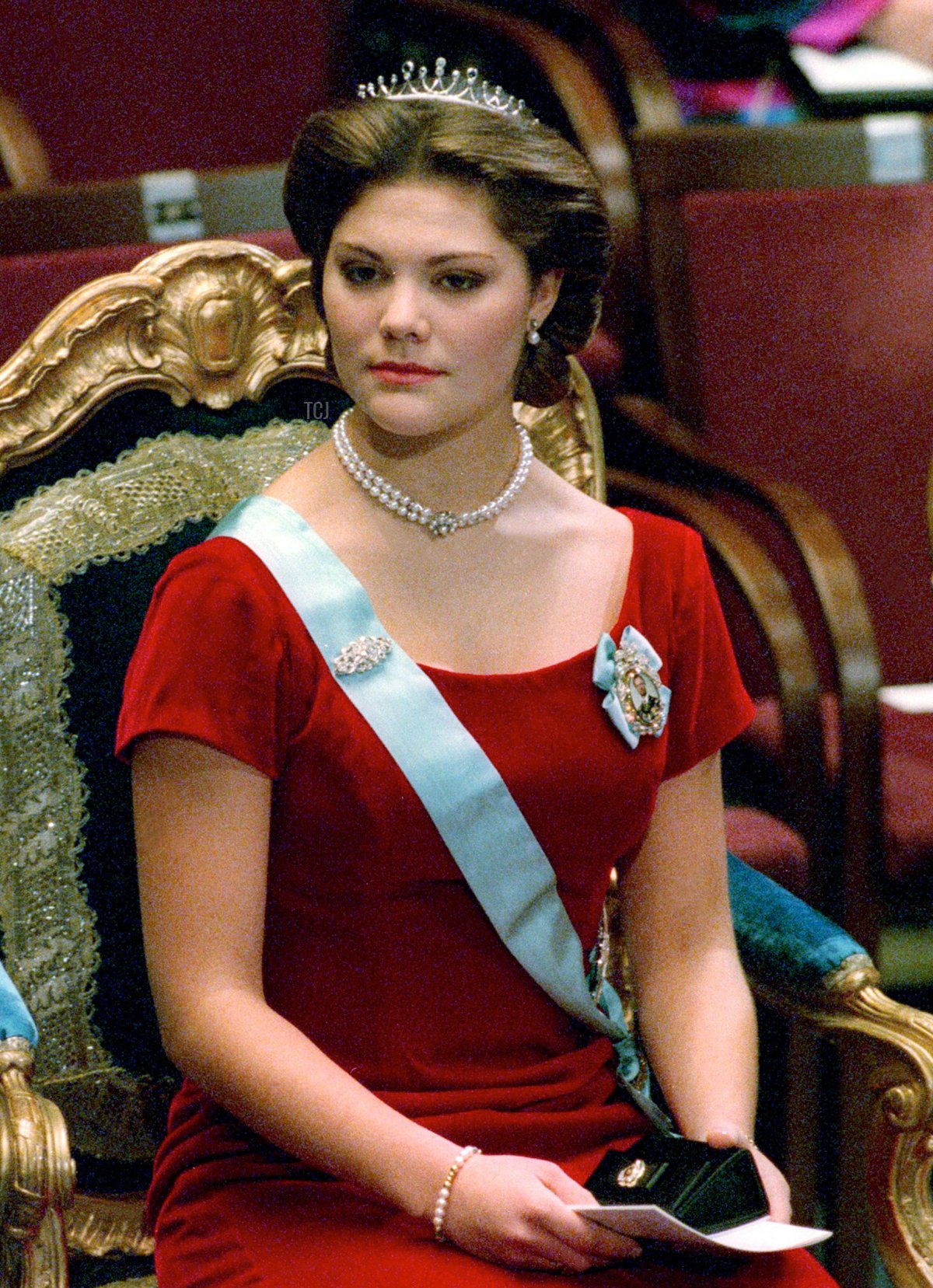Crown Princess Victoria attends the Nobel Prize ceremony in Stockholm, December 1995