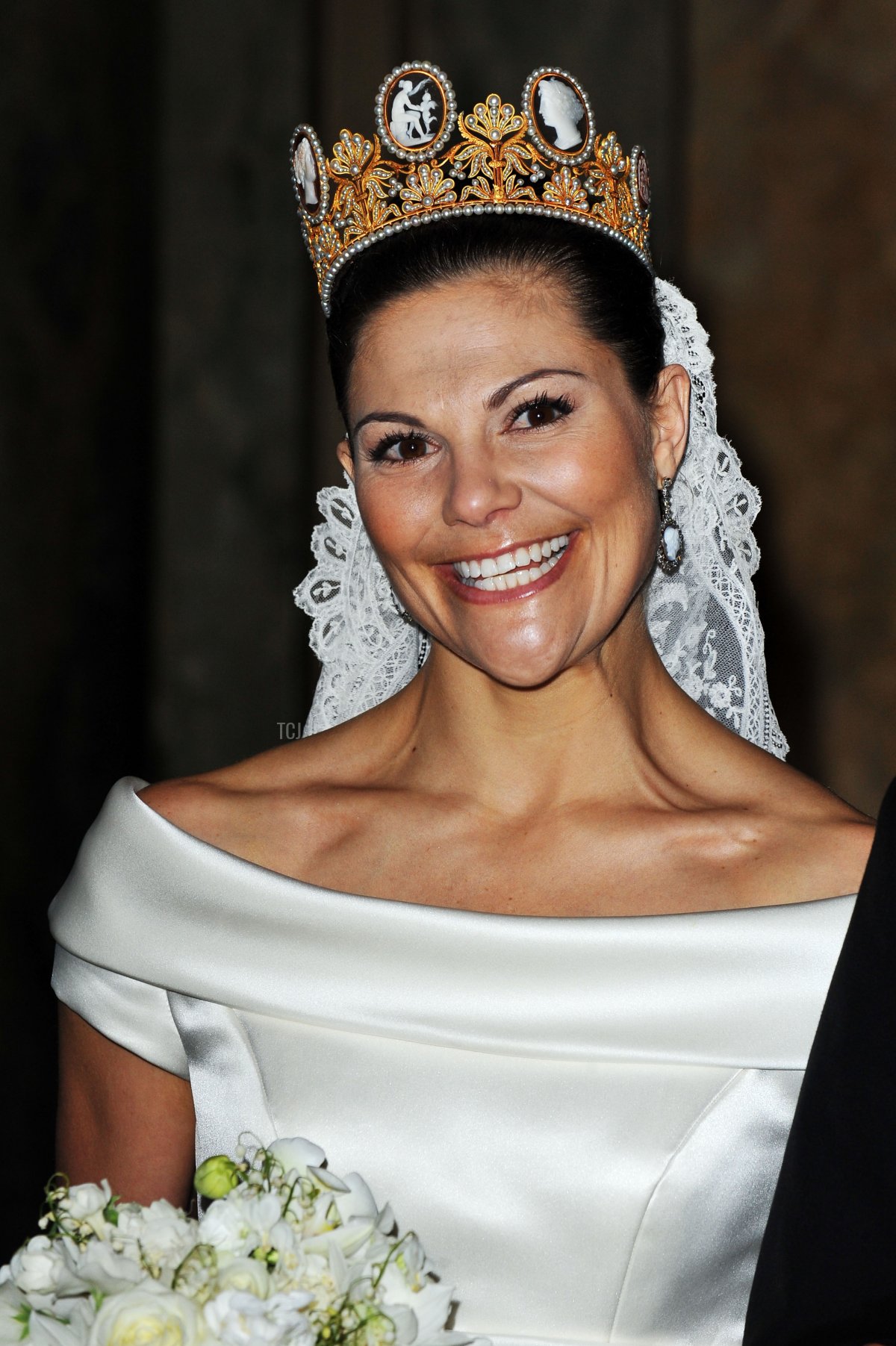 Crown Princess Victoria of Sweden attends her wedding banquet at the Royal Palace on June 19, 2010 in Stockholm, Sweden