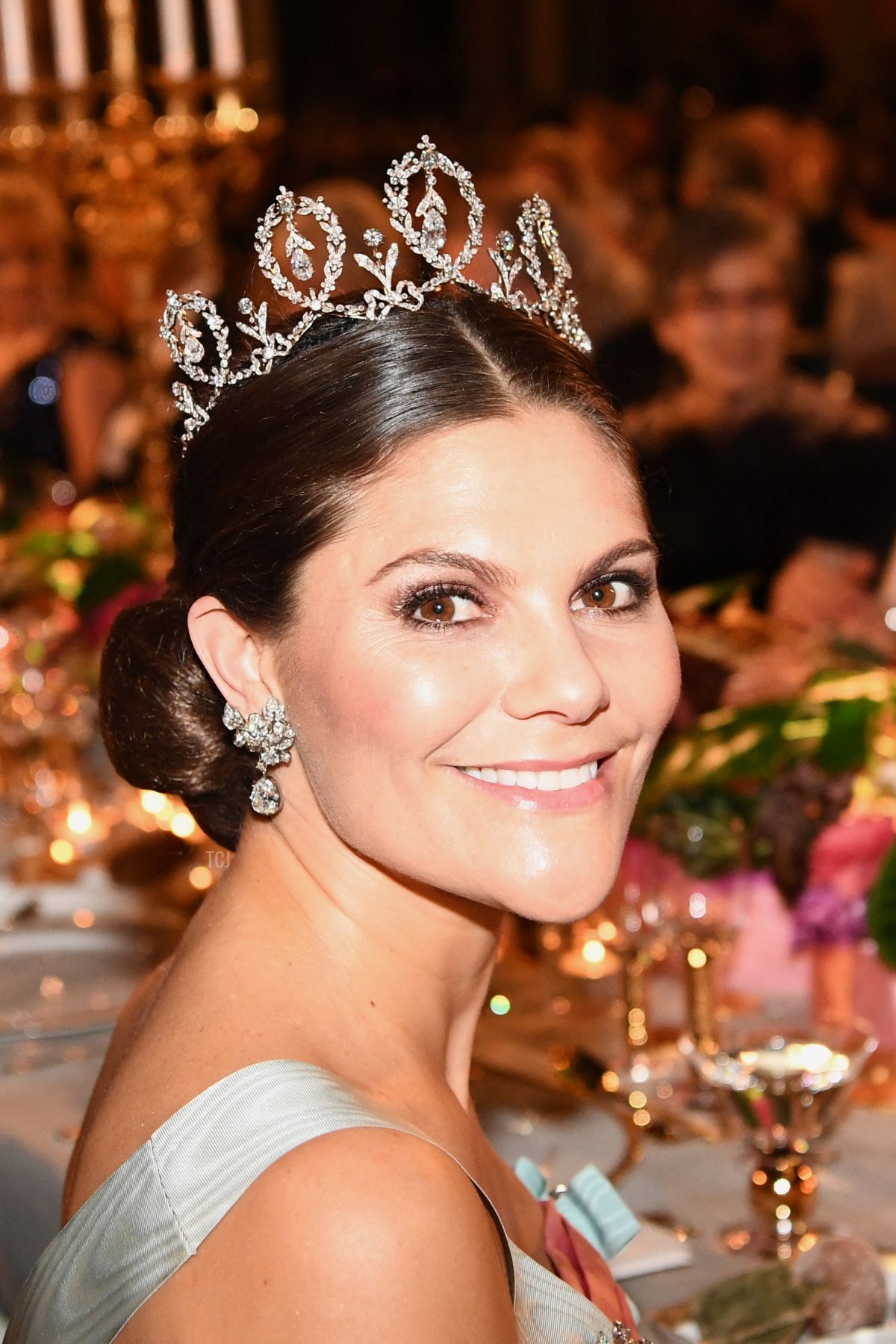 Crown Princess Victoria of Sweden looks on during the Nobel Prize banquet in Stockholm City Hall, Sweden on December 10, 2018