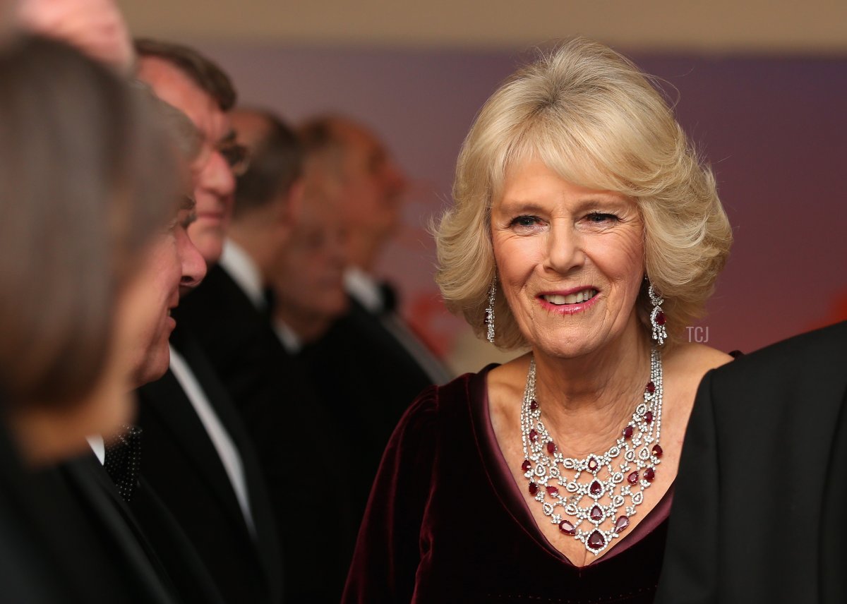 Camilla, Duchess of Cornwall attends the Royal Film Performance and World Premiere of "The Second Best Exotic Marigold Hotel" at Odeon Leicester Square on February 17, 2015 in London, England