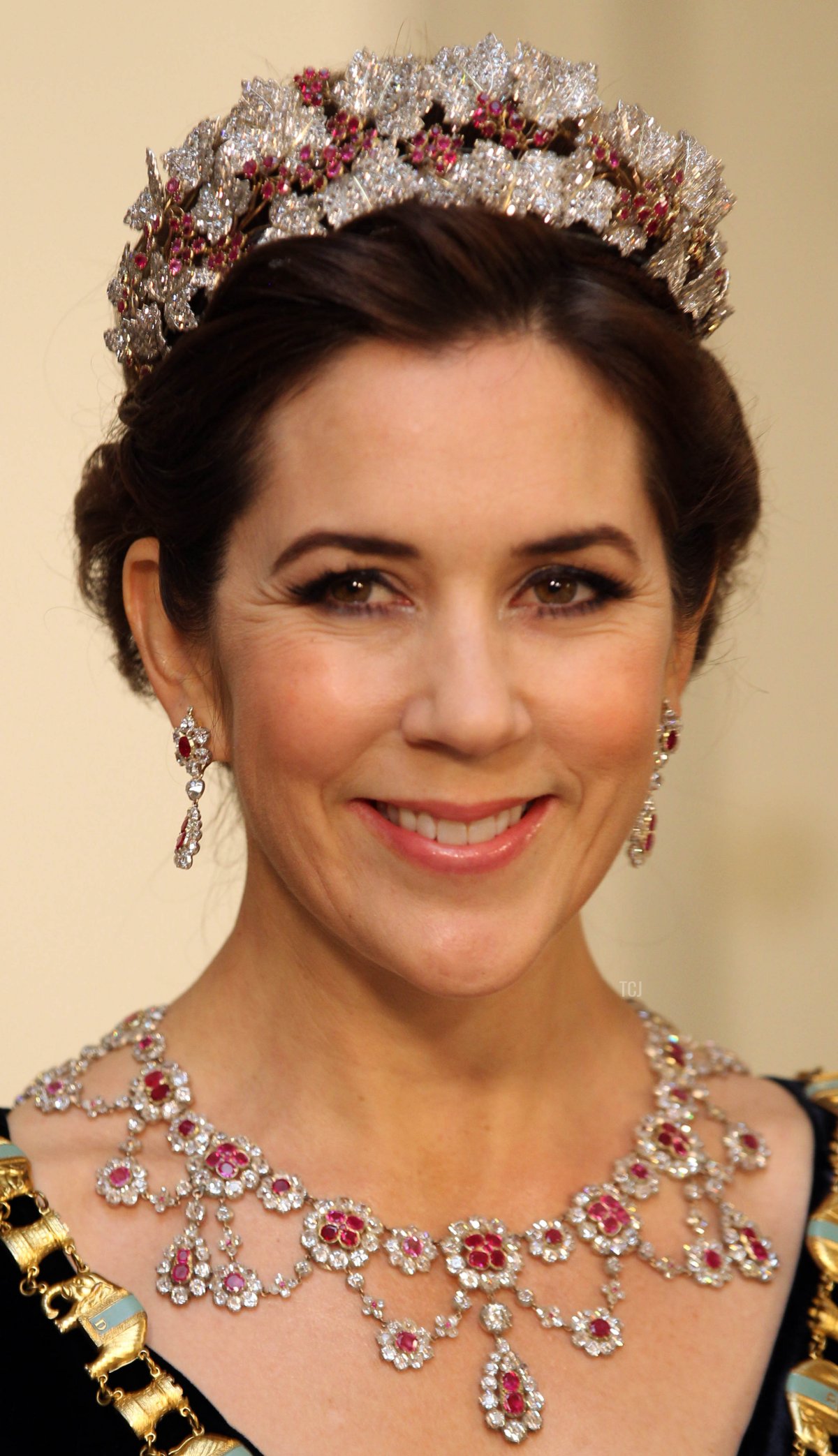 Crown Princess Mary of Denmark attends a Gala Dinner to celebrate Queen Margrethe II of Denmark's 40 years on the throne at Christiansborg Palace Chapel on January 15, 2012 in Copenhagen, Denmark