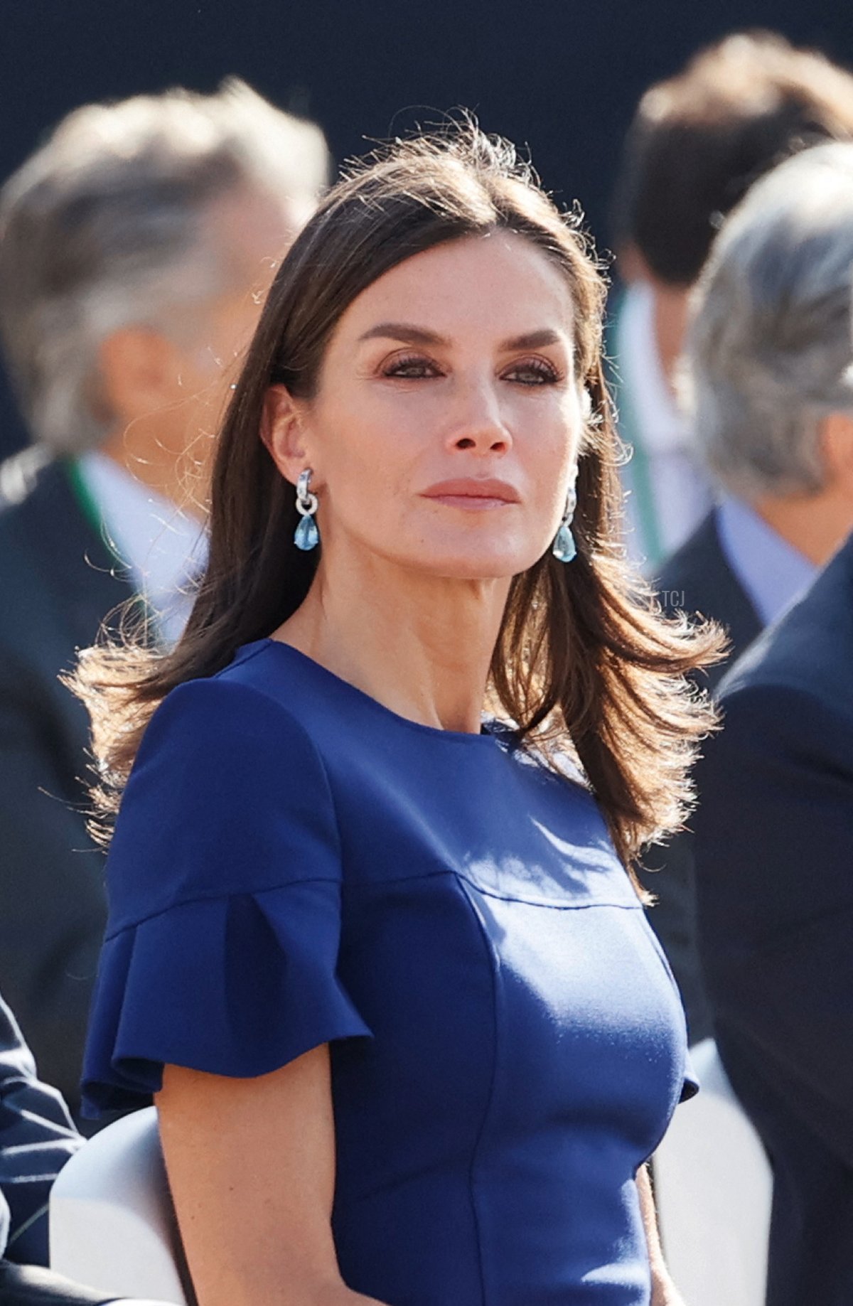 Queen Letizia of Spain attends a state ceremony to honour the victims of the coronavirus crisis as well as those public servants who have been fighting on the front line against the pandemic in Spain at the Royal Palace in Madrid on July 15, 2022