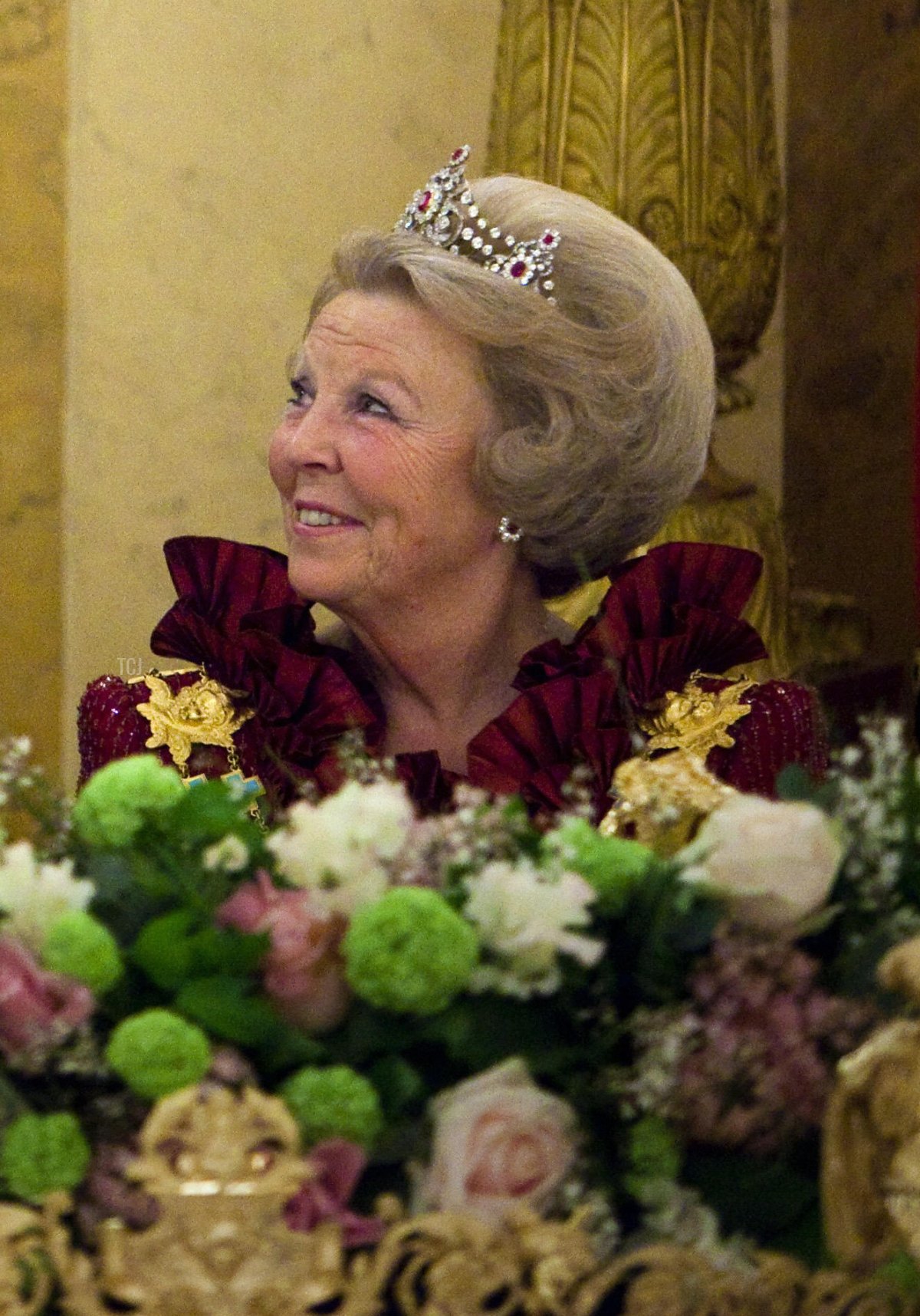 Dutch Queen Beatrix is pictured during the State Banquet in the Noordeinde Palace in The Hague on April 21, 2009