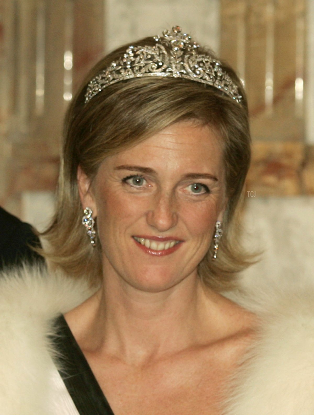 Prince Lorentz and Princess Astrid pose pose before the gala dinner at Laeken Castle October 18, 2005 in Brussels, Belgium
