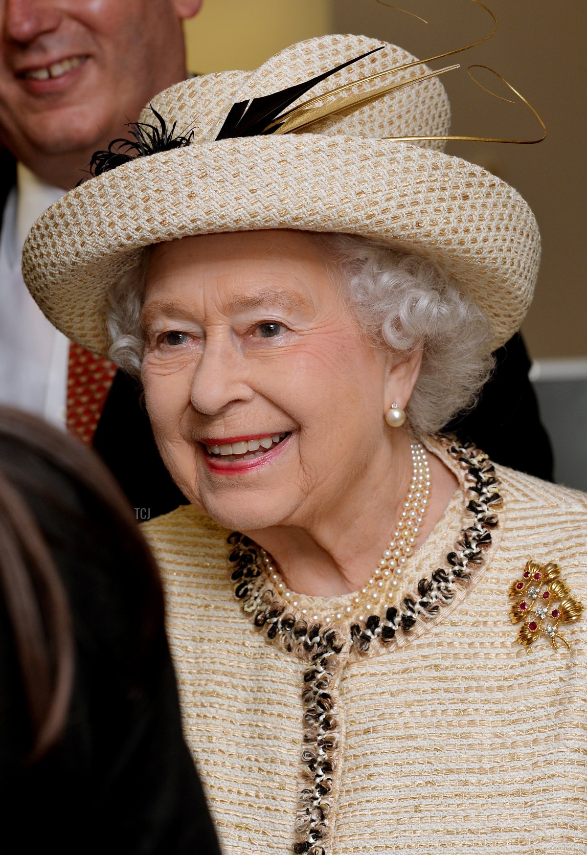 Queen Elizabeth II is seen during their visit to the Royal Commonwealth Society in Westminster on March 12, 2014 in London, England