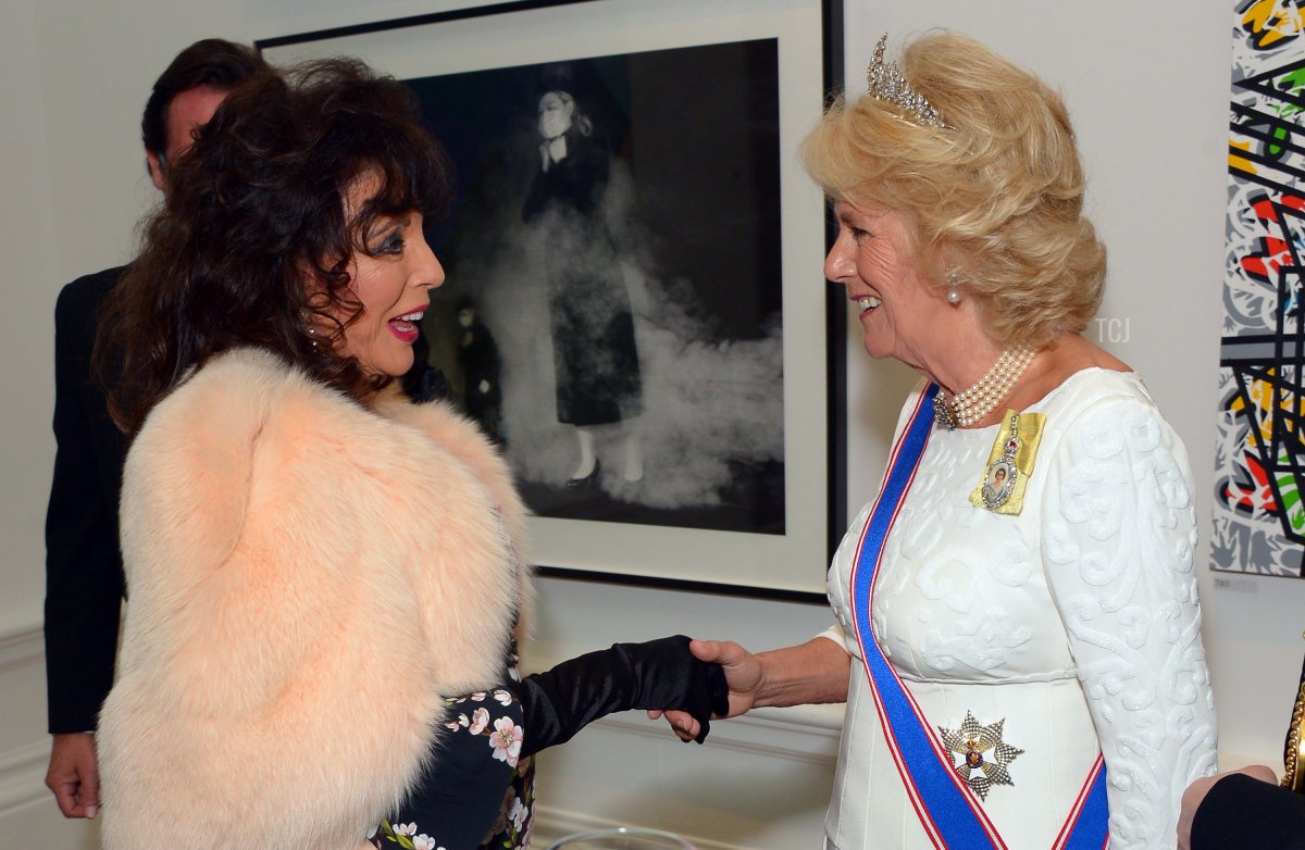 Camilla, Duchess Of Cornwall and Joan Collins attend the Royal Academy Annual Dinner to celebrate the Summer Exhibition, opening to the public on 8 June, at Royal Academy of Arts on June 2, 2015 in London, England