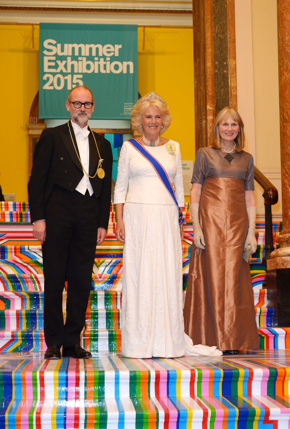 Camilla, Duchess Of Cornwall and Christopher Le Brun attend the Royal Academy Annual Dinner to celebrate the Summer Exhibition, opening to the public on 8 June, at Royal Academy of Arts on June 2, 2015 in London, England