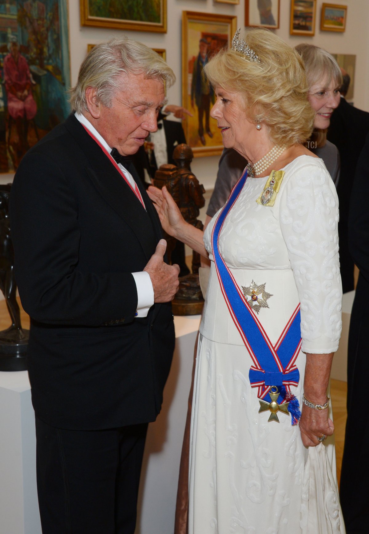 Camilla, Duchess Of Cornwall and Don McCullin attend the Royal Academy Annual Dinner to celebrate the Summer Exhibition, opening to the public on 8 June, at Royal Academy of Arts on June 2, 2015 in London, England